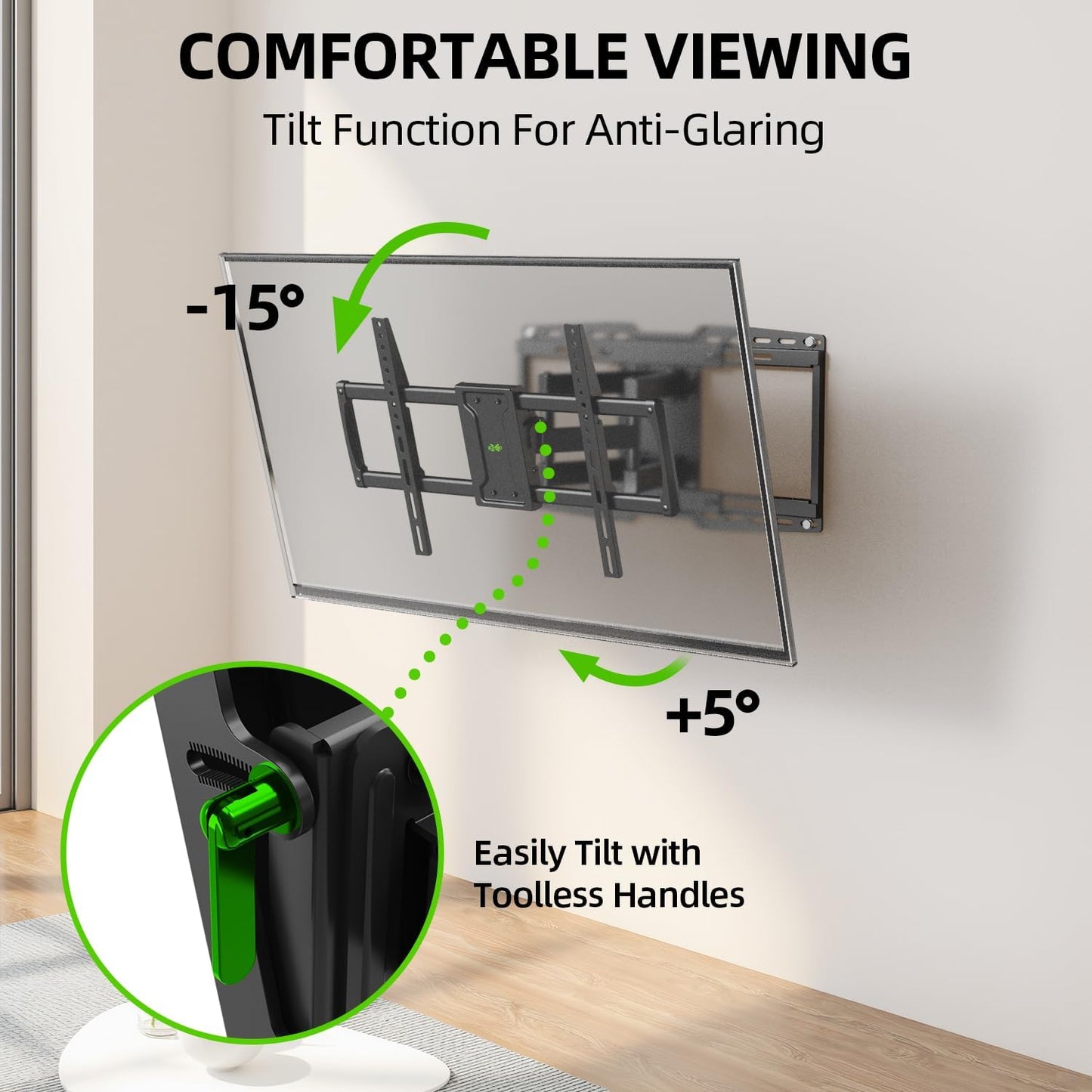 USX MOUNT UL Listed Heavy Duty TV Wall Mount for 32-90" TVs up to 150lbs with 8" Sliding Design, Ultra-Large TV Mount Bracket for up to 24" Studs with Swivel, Tilt & Leveling, Max VESA 600x400mm