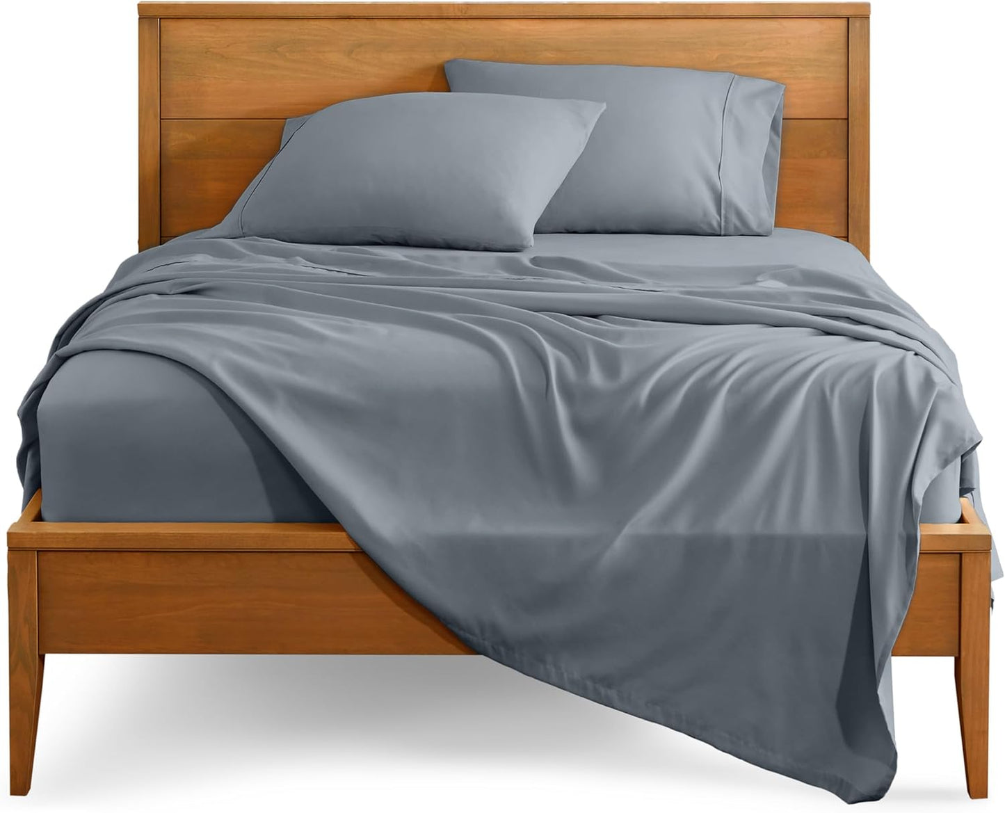 Bare Home Full Extra Long Sheet Set - 1800 Ultra-Soft Microfiber Full XL Bed Sheets - Double Brushed - Deep Pockets - Easy Fit - 4 Piece Set - Bed Sheets (Full XL, Steel Blue)