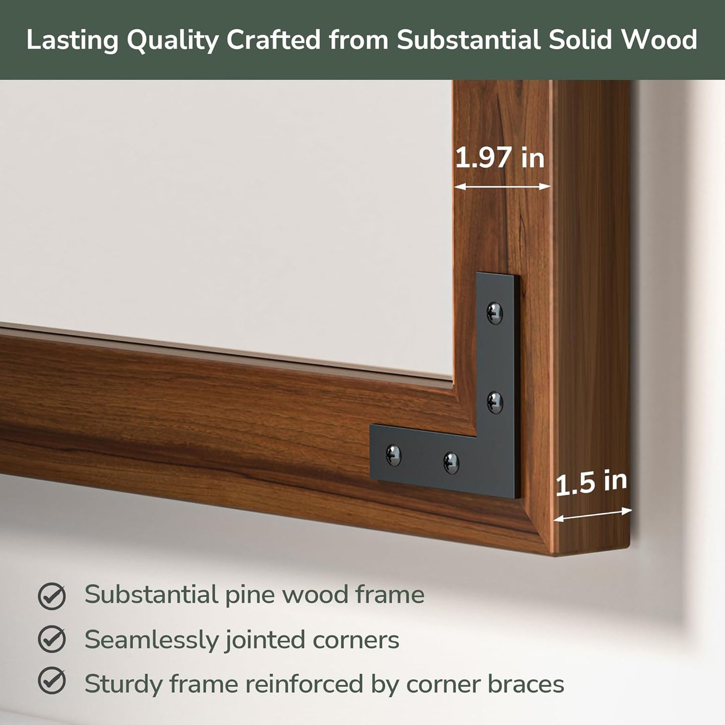 TokeShimi 72 x 36 Inch Wood Framed Bathroom Mirror for Over Sink, Dark Brown Walnut Wall Wood Vintage Farmhouse Mirror for Wall, Large Rustic Wooden Framed Vanity Mirrors(Horizontally or Vertically)