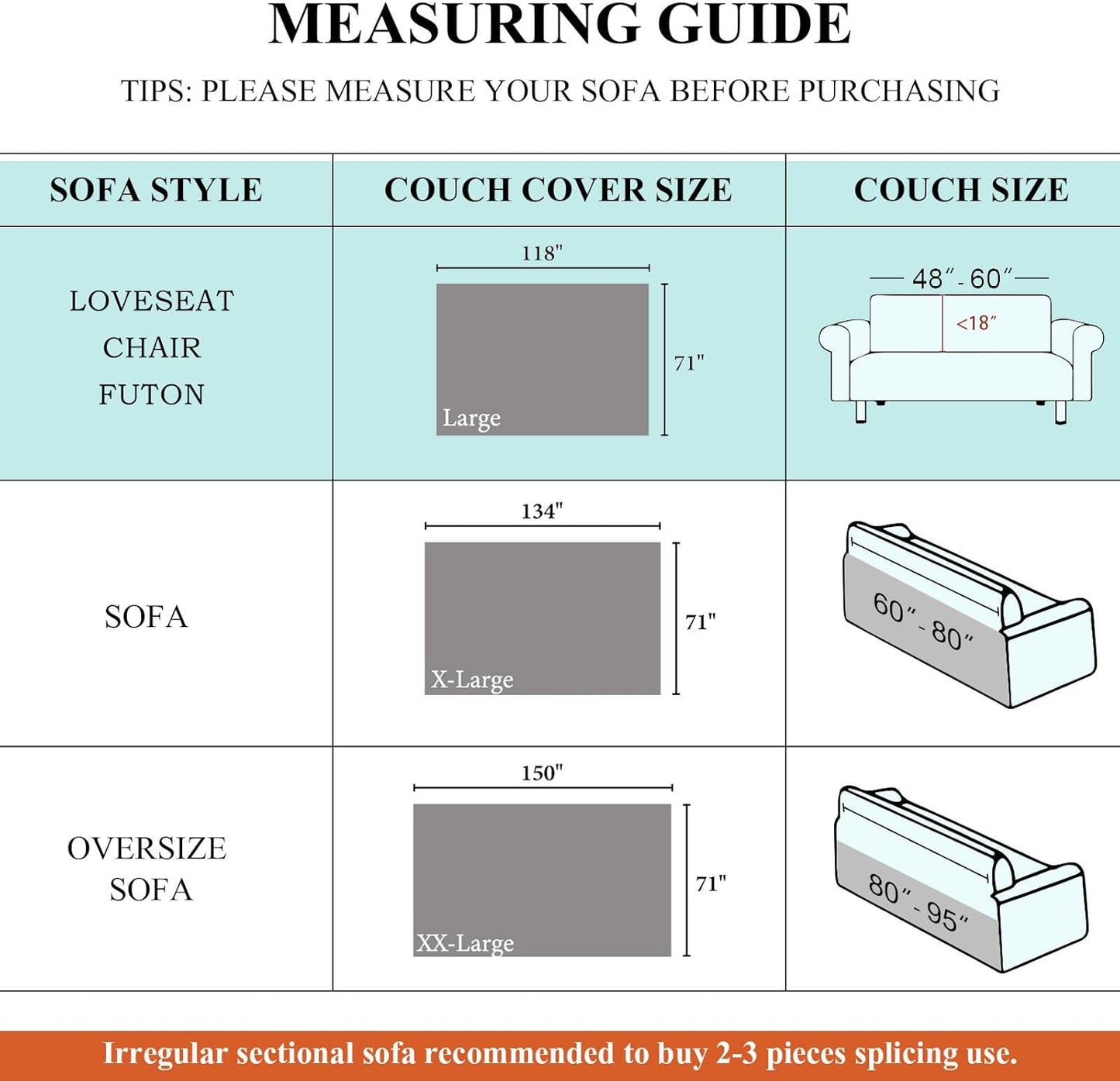 STACYPIK 100% Waterproof Beige Couch Cover, Anti-Scratch Sofa Cover for Dog, Non-Slip Sofa Cover, Furniture Protector for 2 Cushion Couch, Outdoor Water Resistant Loveseat Cover for Sectional-71X118IN