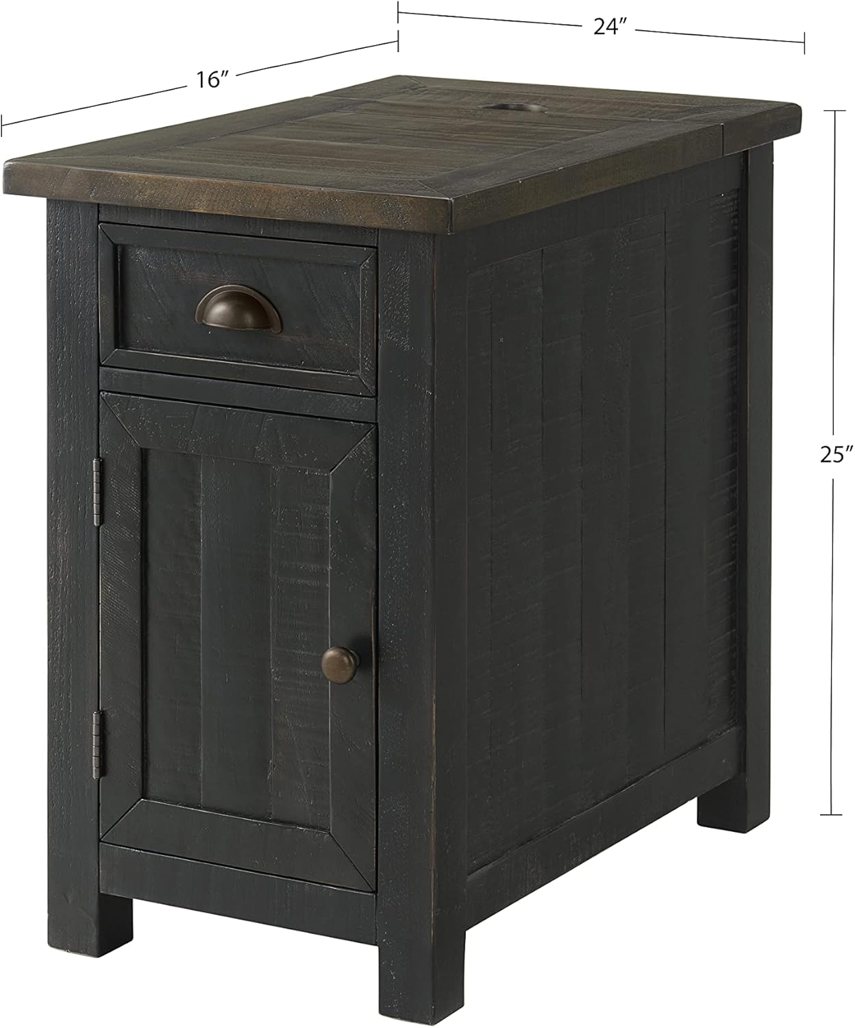 Martin Svensson Home, Chairside Table, Black with Brown Top