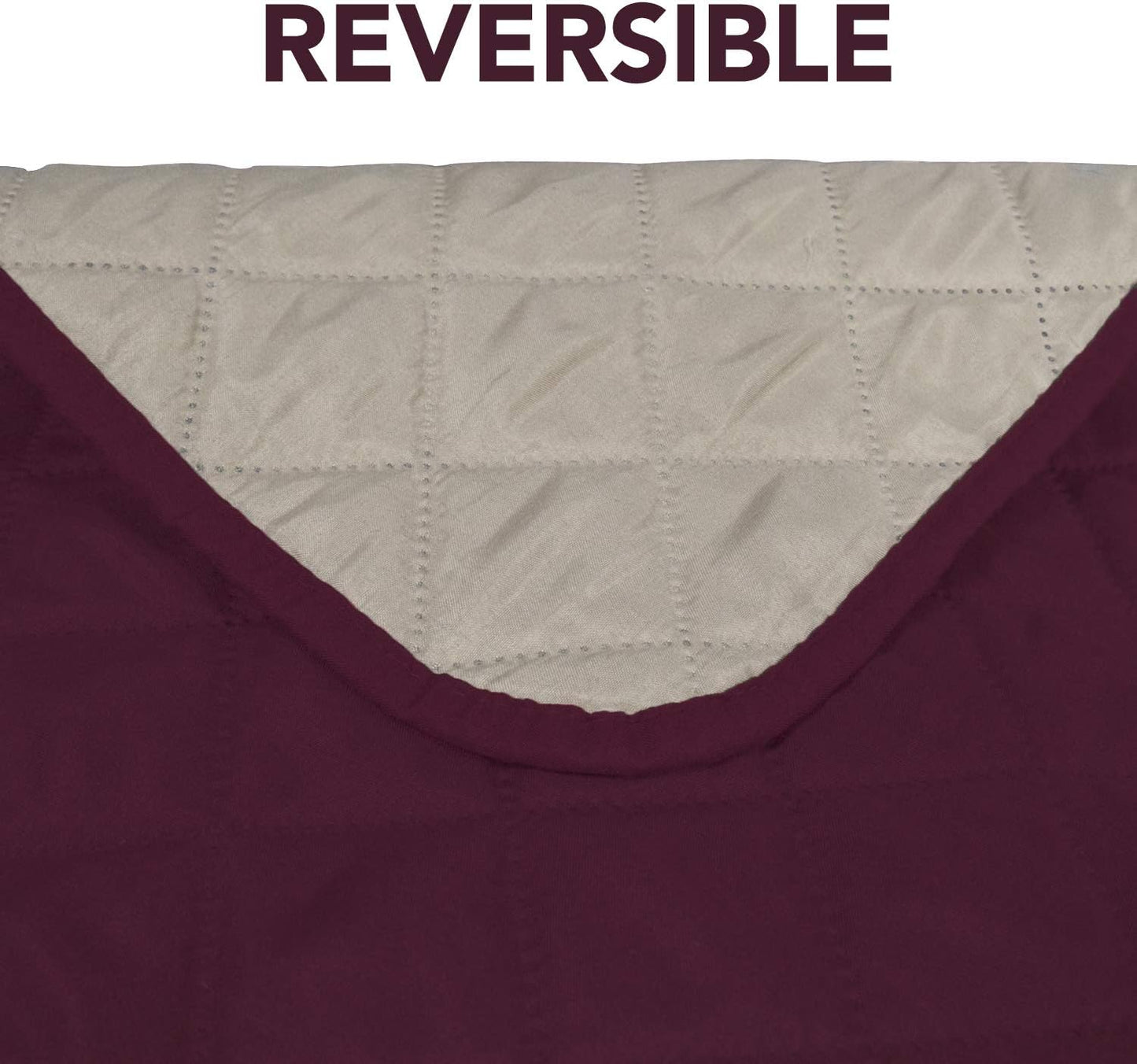 PureFit Reversible Sofa Cover Water Resistant Loveseat Couch Cover, Machine Washable Furniture Cover with Non-Slip Foam and Adjustable Strap for Dogs, Pets (Loveseat, Wine/Beige)