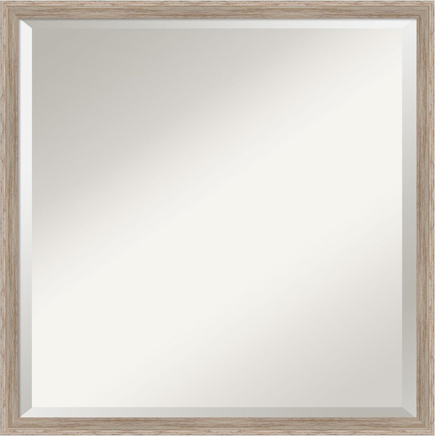 Amanti Art White Bathroom Mirror for Over Sink, 21x21 Hardwood Wedge White Wash Square Vanity Mirror, Medium Country Rustic Wood Frame, Hangs Horizonally and Vertically, Bathroom Wall Decor, Beveled