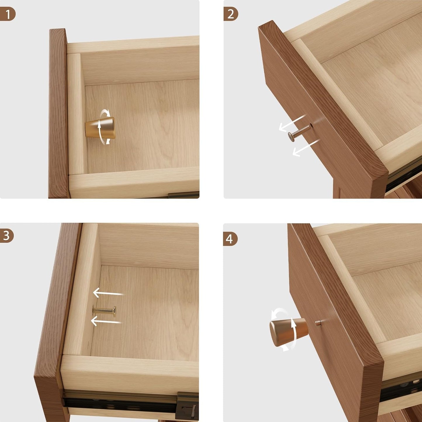 Narrow Nightstand with 3 Drawers,Solid Wood Small Nightstand Walnut, Modern Small Bedside Tables for Bedroom(Fully Assembly)