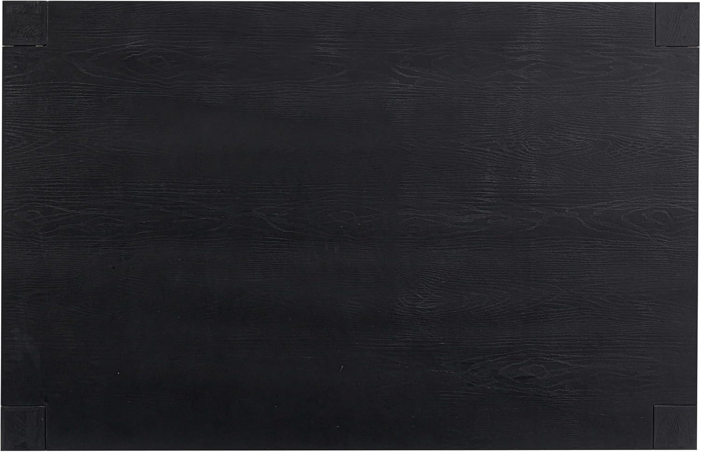 NTC Block 55 Inch Modern Farmhouse Dining Table, Rectangular Dinner Table for Dining Room, Living Room Furniture, Effortless Assembly, Burnt Black