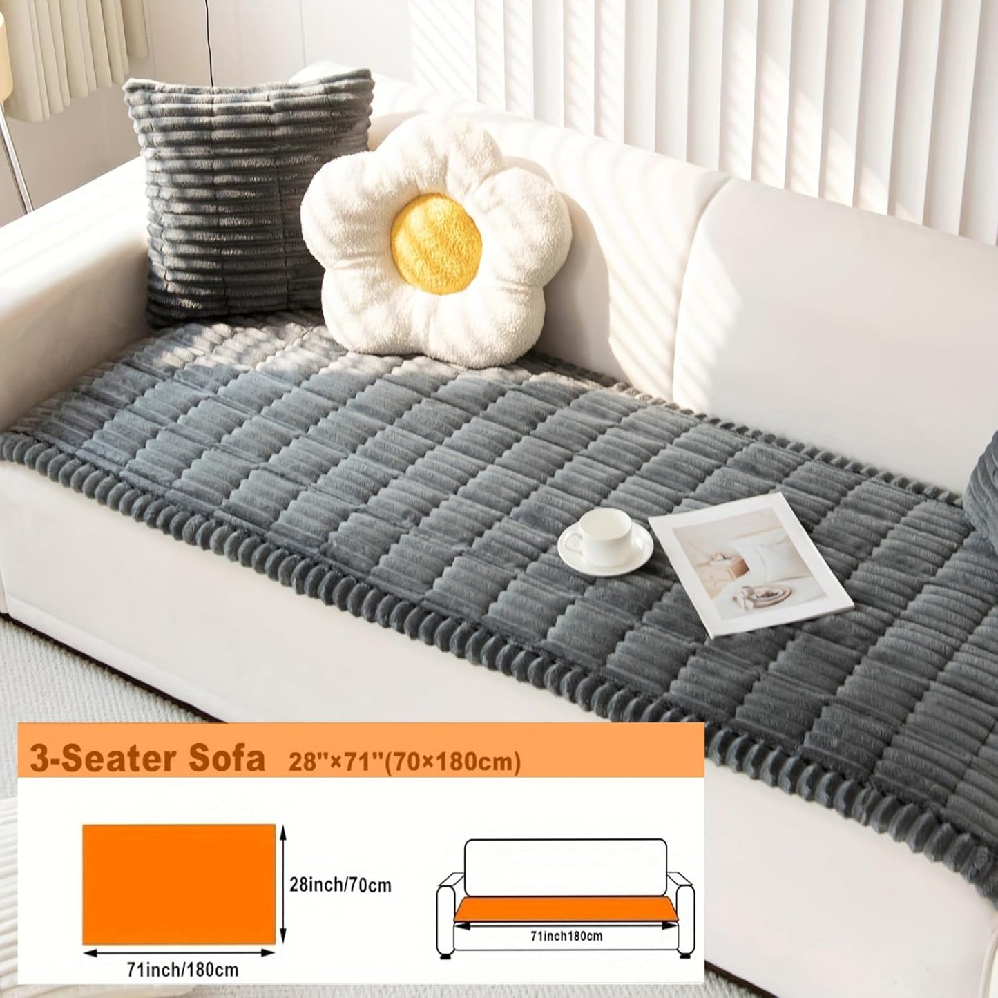 ZQFFB Pet Couch Cover Dogs Washable Non-Slip Couch Protector Pet Friendly Dog Mat for Couches and Sofas