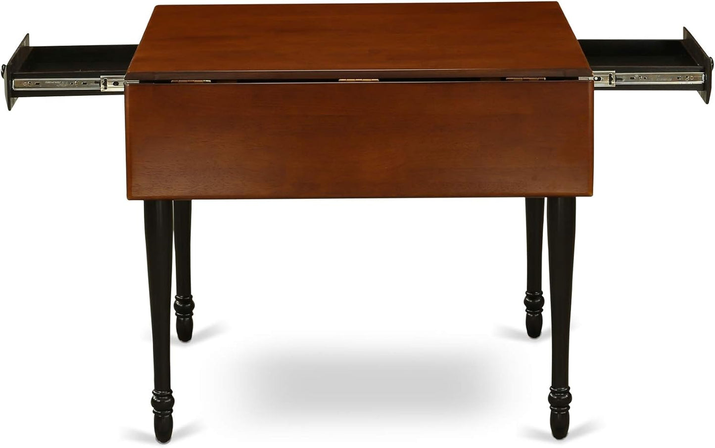 East West Furniture MZDA3-BCH-W 3 Piece Dinette Set for Small Spaces Contains a Rectangle Dining Table with Dropleaf and 2 Kitchen Dining Chairs, 36x54 Inch, Black & Cherry