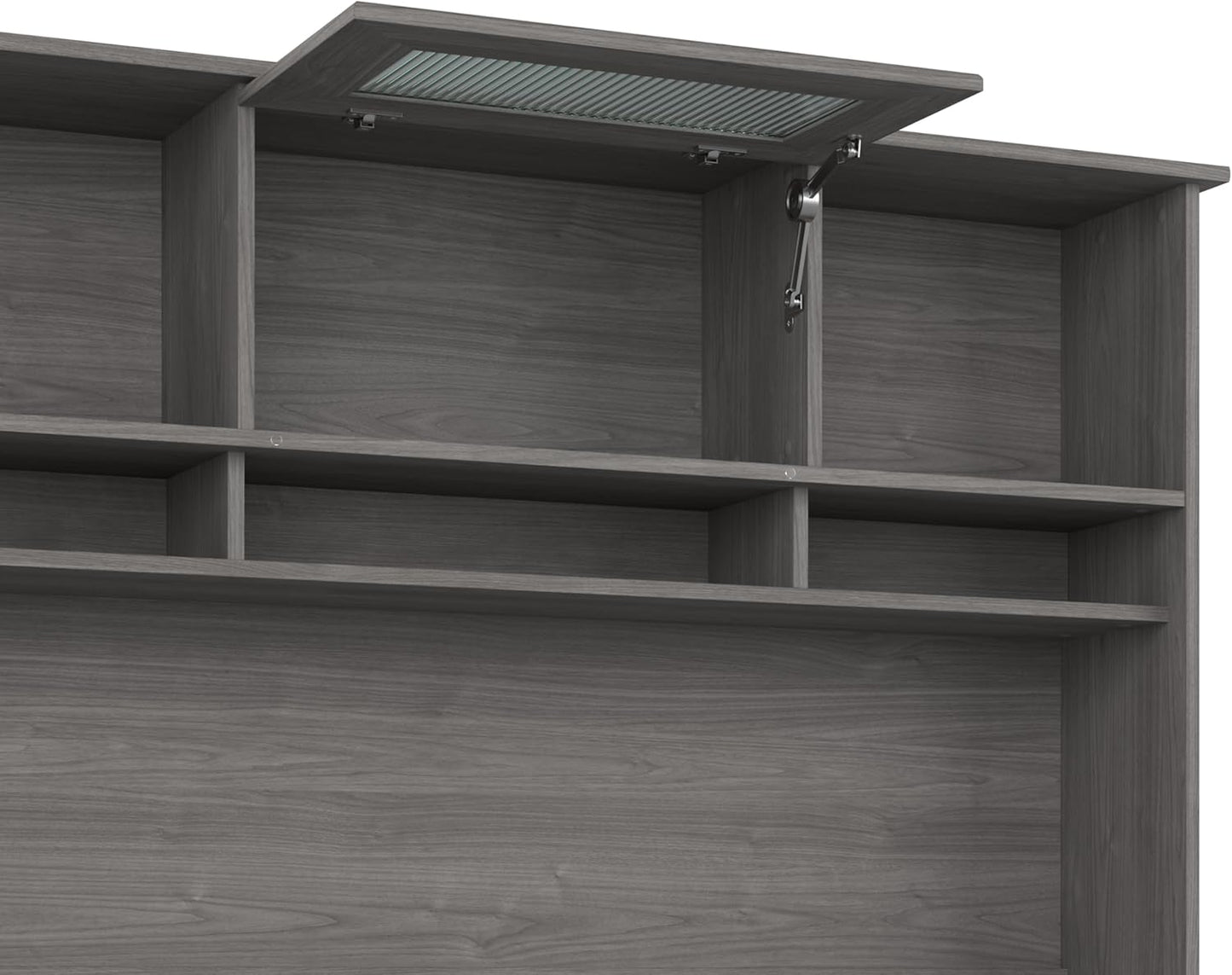 Bush Furniture Cabot L Shaped Desk with Hutch | Corner Desk with Storage for Home Office in Modern Gray | 60W L Shaped Computer Desk