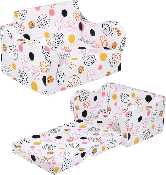 Firework Kids Sofa, 2-in-1 Kids Couch Fold Out, Convertible Sofa to Bed for Girls and Boys