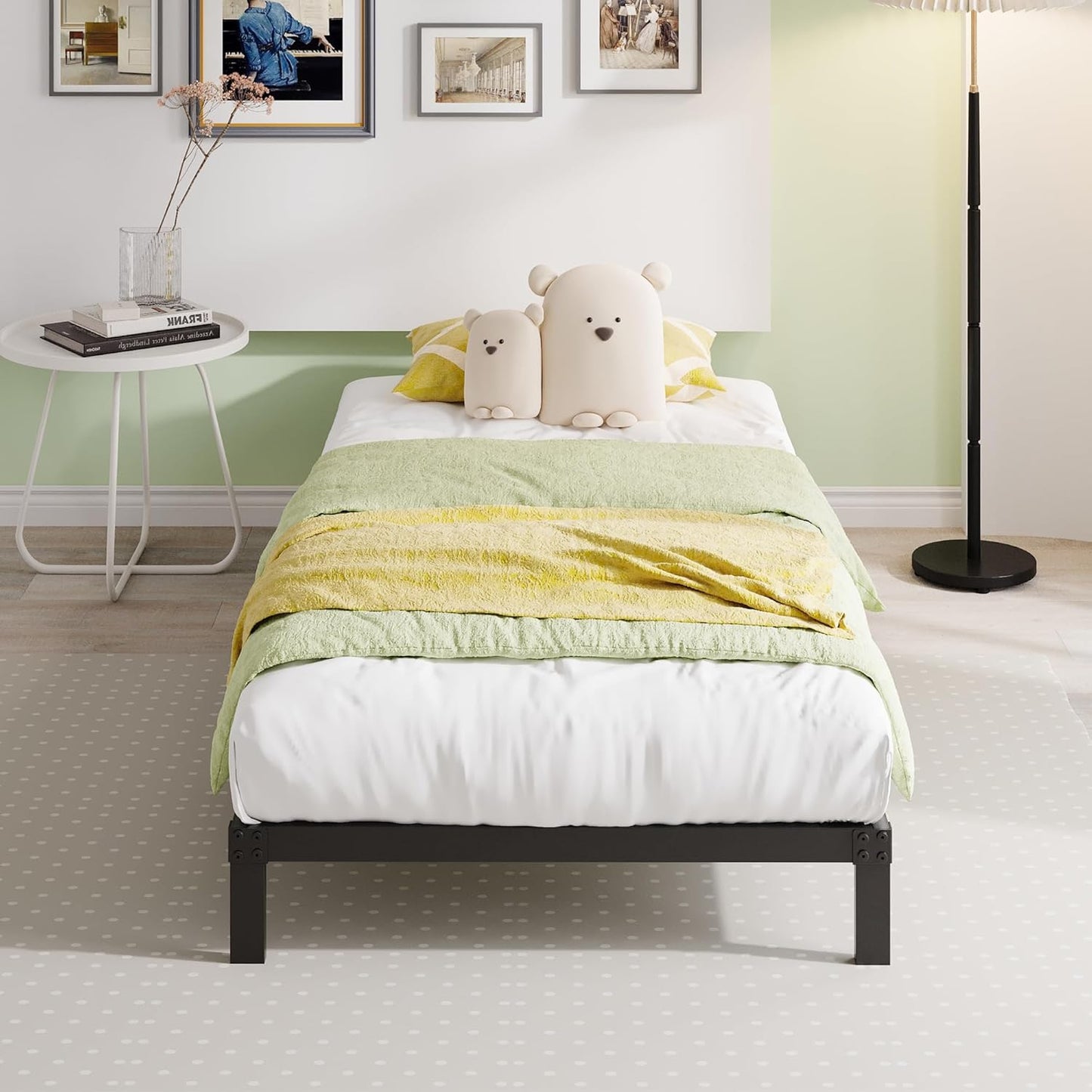 EMODA 6 Inch Twin XL Bed Frames No Box Spring Needed, Heavy Duty XL Twin Metal Platform Bed Frame, Noise Free, Easy Assembly, Black