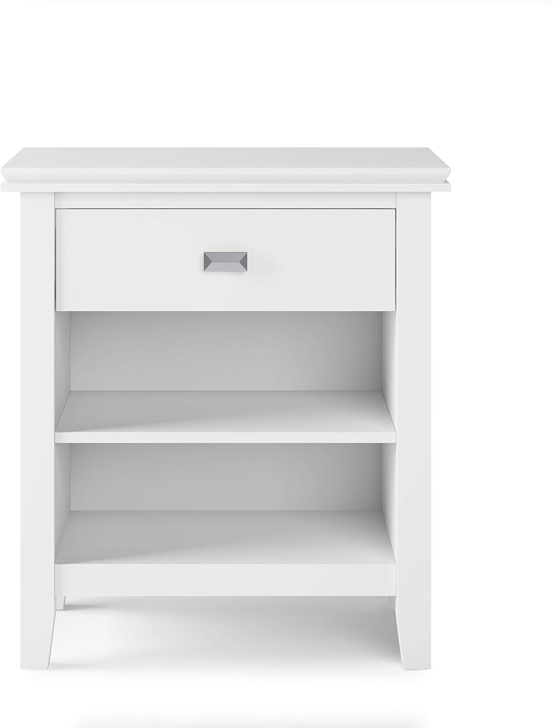 SIMPLIHOME Artisan SOLID WOOD 24 inch Wide Transitional Bedside Nightstand Table in White for the Living Room and Bedroom