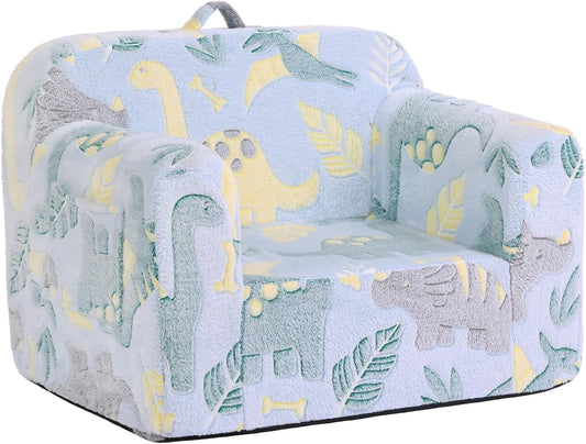 Toddler Chair Plush Kids Couch, Comfy Glow in The Dark Armchair with Removable and Washable Cover Carrying Handle Kids Sofa, Convertible Reading Chair Toddler Couch for Girls and Boys