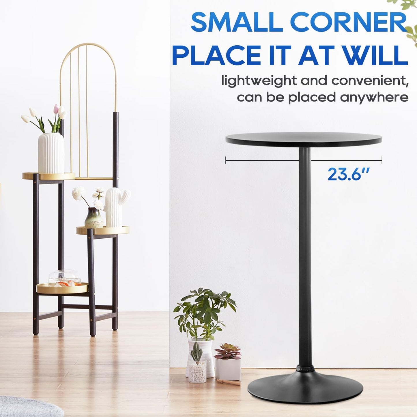 FDW Pub Table 40 Inch Height Cocktail Table Round Bistro Bar Table for Home and Kitchen Dining