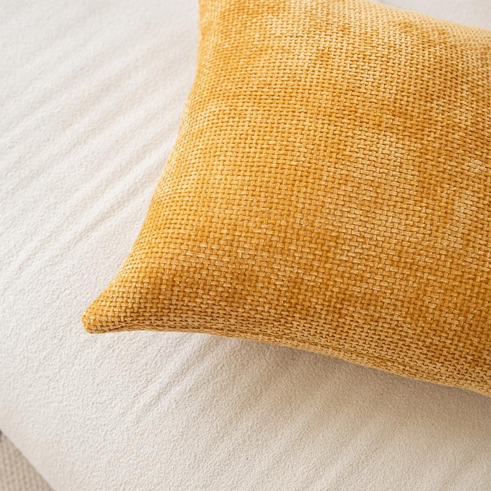 LANANAS Neutral Decorative Throw Pillow Covers 18x18 Inch for Living Room Couch Bed Sofa Farmhouse Boho Home Decor Set of 4 Soft Corduroy Accent Luxury Cushion Cases (Orange Green, 18x18)