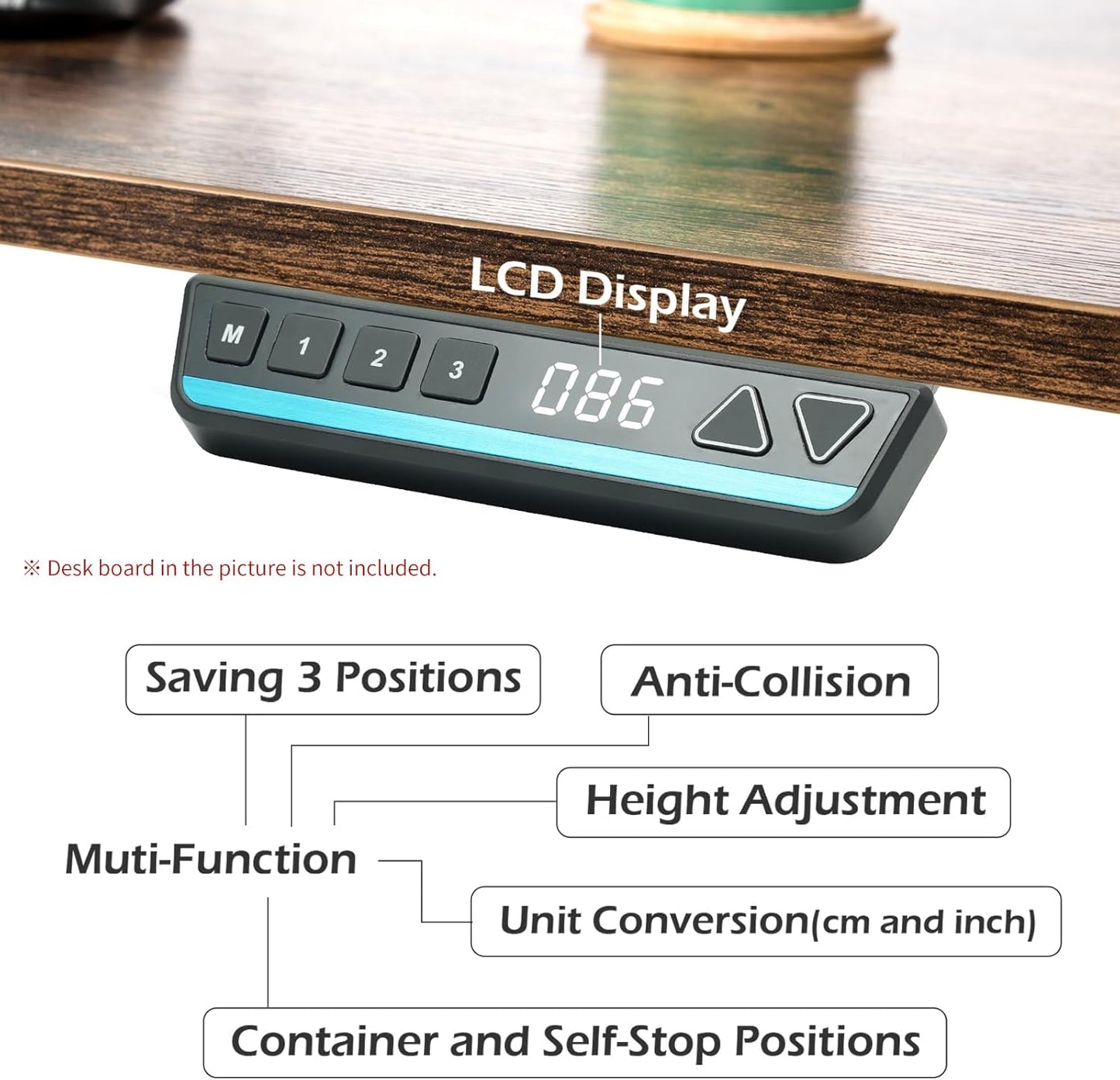 TOPSKY Electric Adjustable Standing and Sitting Computer Desk with 3 Legs for Home and Office 270lb Weight Capacity (Black, Triple)