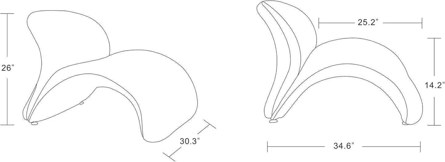 Manhattan Comfort Rosebud Modern Accent Chair Upholstered in Wool Blend, Ideal for Pop Living Room Usage, Abstract Lounge Seat with Metal Legs, Fully Assembled, Set of 1, Fuchsia