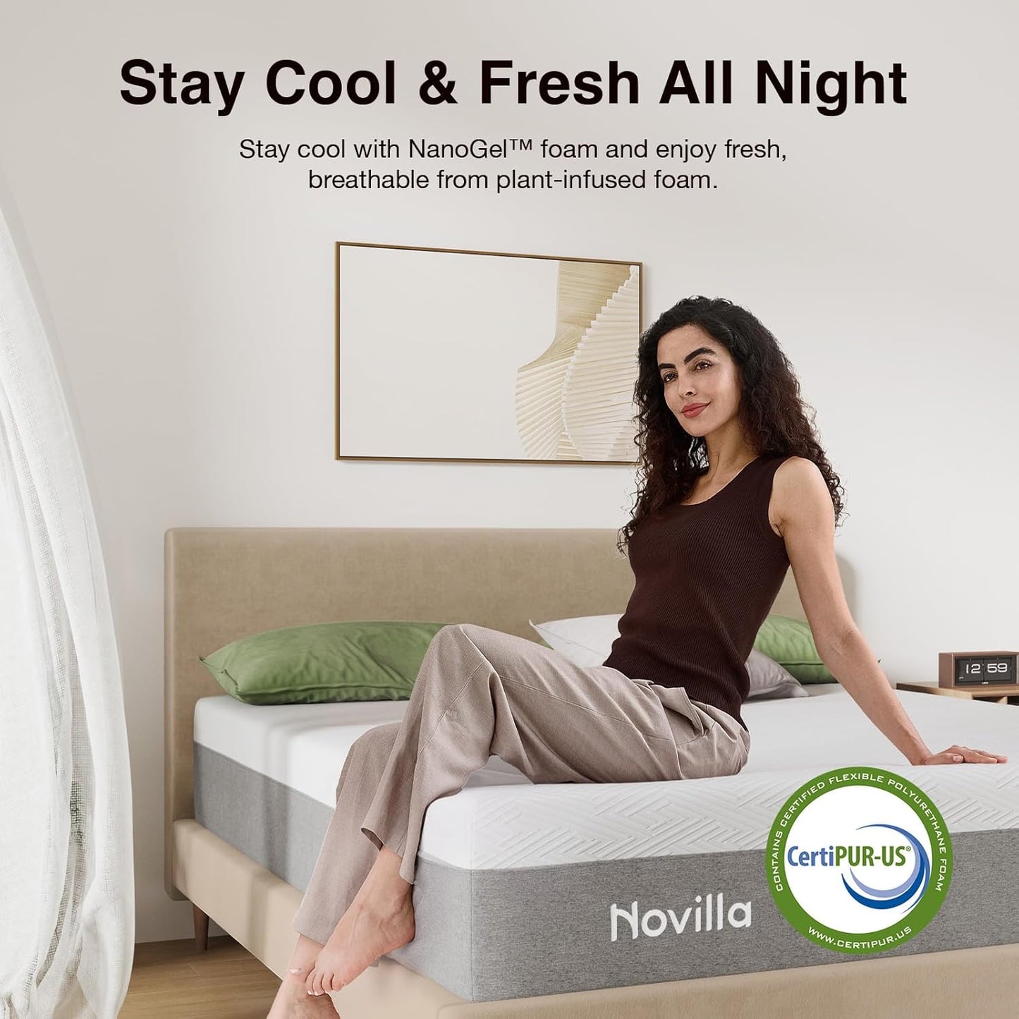 Novilla Twin Mattress, 10 Inch Gel Memory Foam Twin Size Mattress for Cool Night & Pressure Relief, Medium Plush Mattresses, Bliss