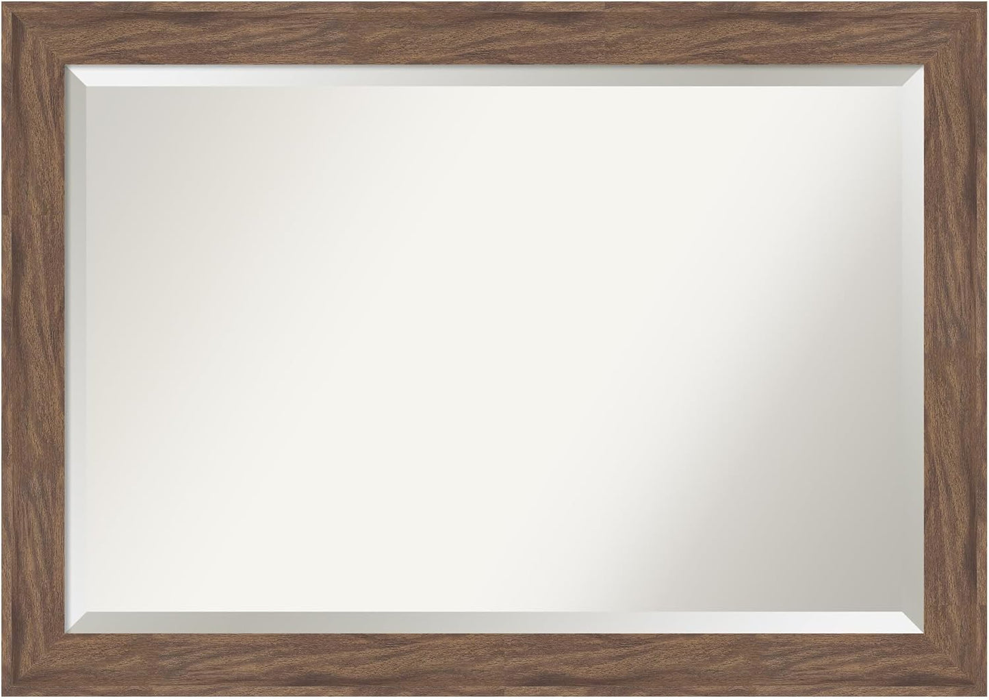 Amanti Art Brown Wall Mirror 29x41 Pia Medium Brown Rectangle Bathroom Mirror for Wall Decor Living Room, Large Casual Frame, Hangs Horizonally and Vertically, Bathroom Decor, Beveled Edge