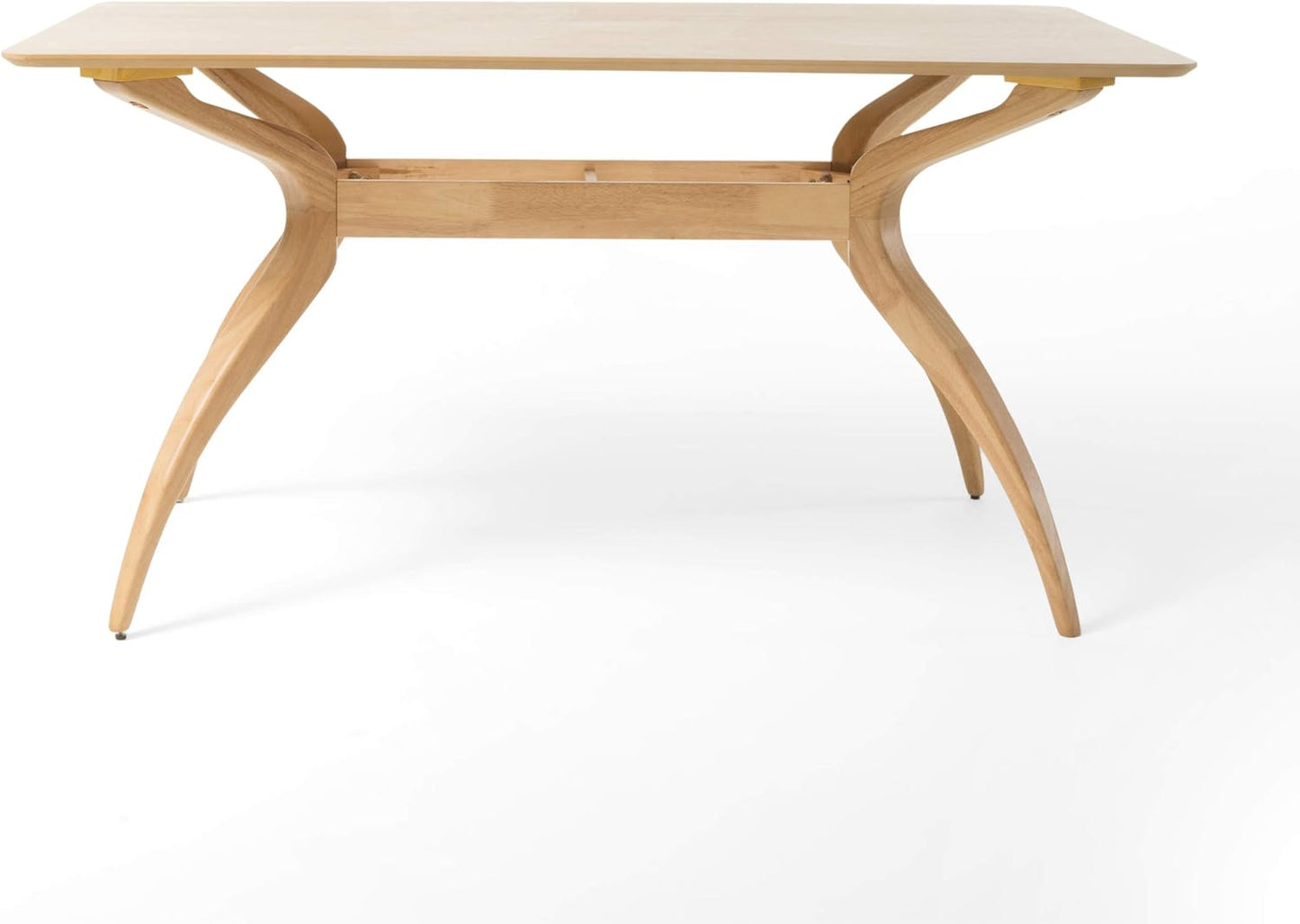 Christopher Knight Home Nissie Mid-Century Wood Dining Set with Fabric Chairs, 5-Pcs Set, Natural Oak Finish / Dark Grey