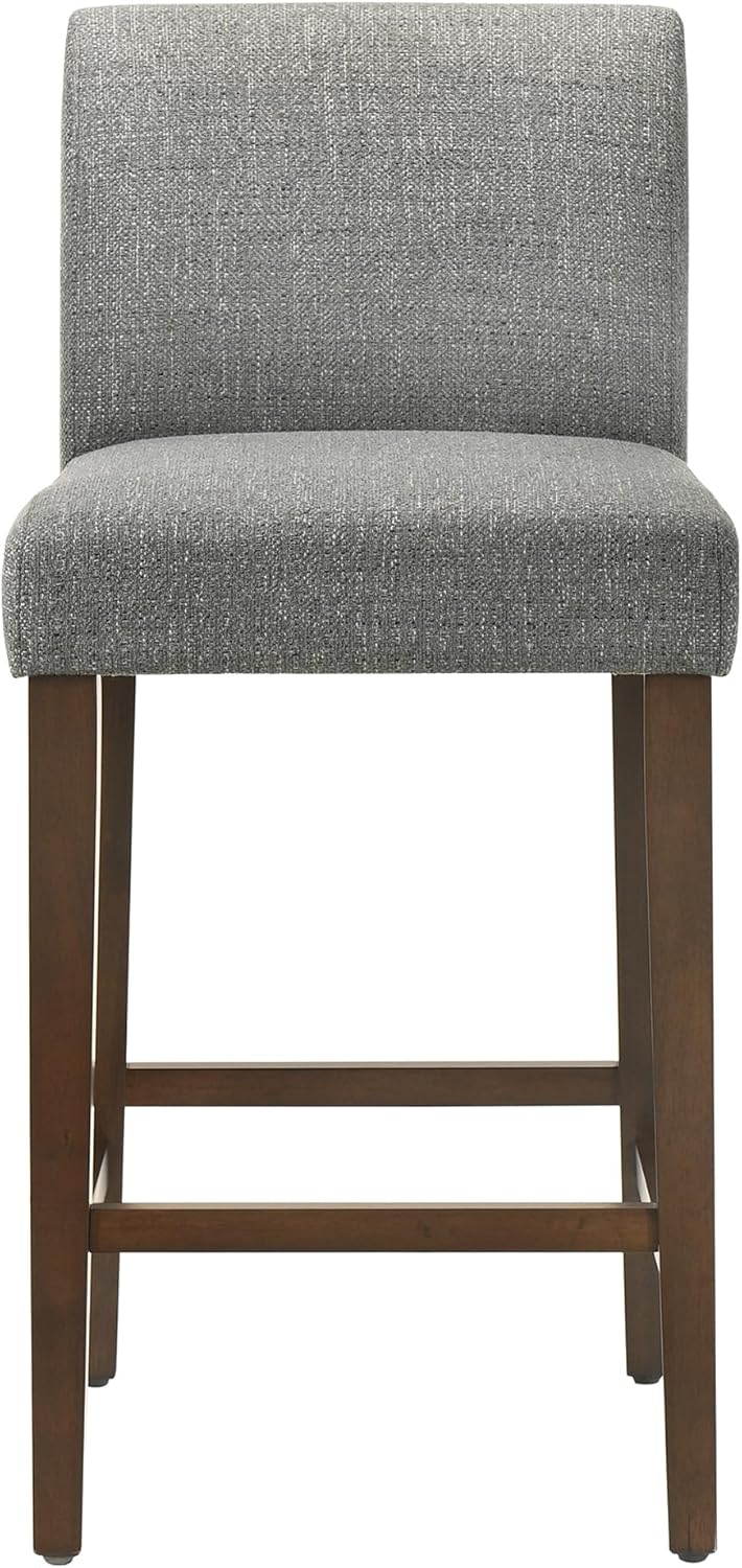 CHITA Counter Height Bar Stools Set of 2, 27" H Seat Height Upholstered Barstools, Fabric in Fog Grey