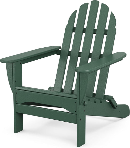POLYWOOD AD5030GR Classic Folding Adirondack Chair, 38.5" x 31.25" x 33.5", Green
