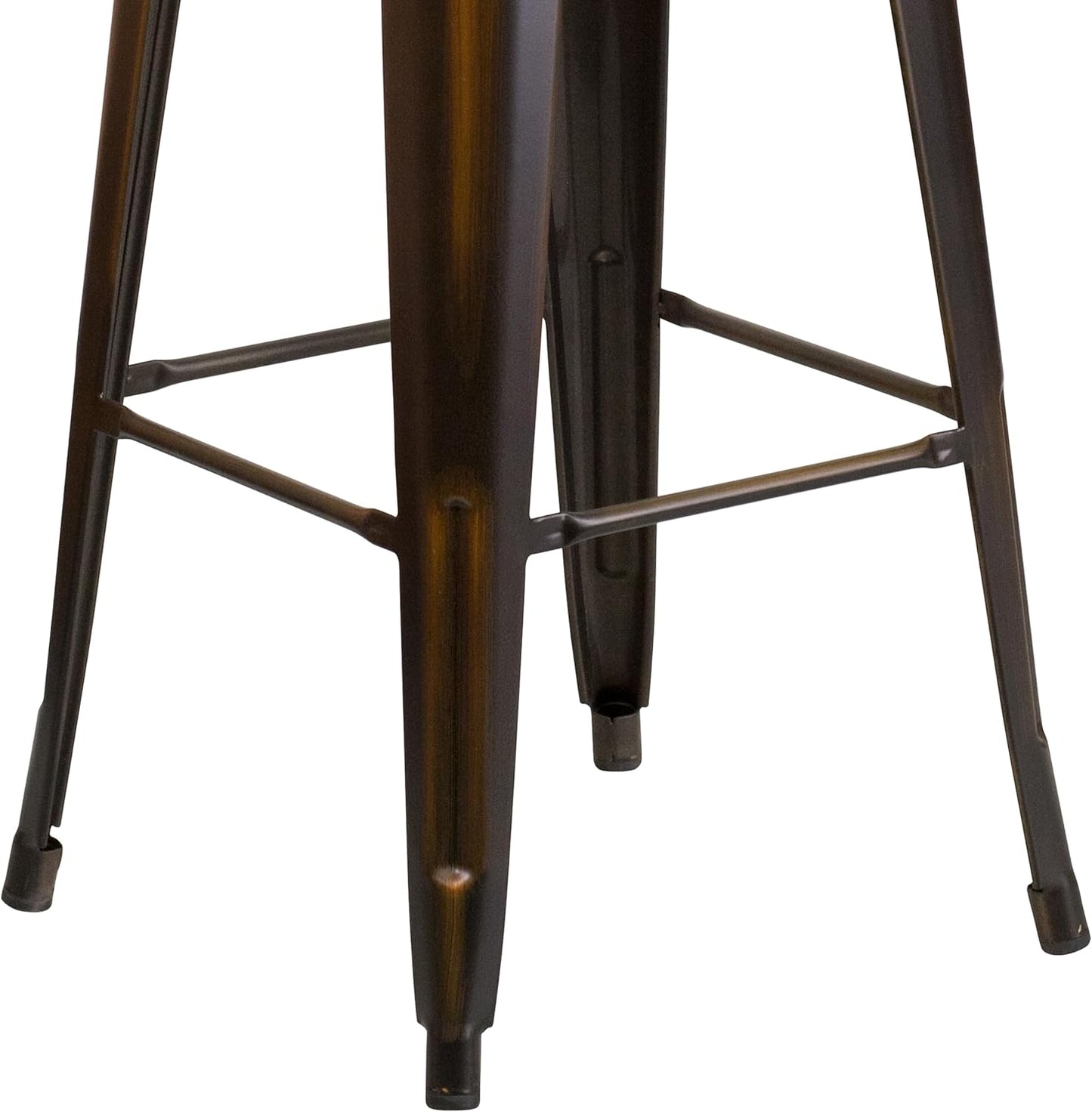 Flash Furniture Kai Commercial Grade 30" High Backless Distressed Copper Metal Indoor-Outdoor Barstool