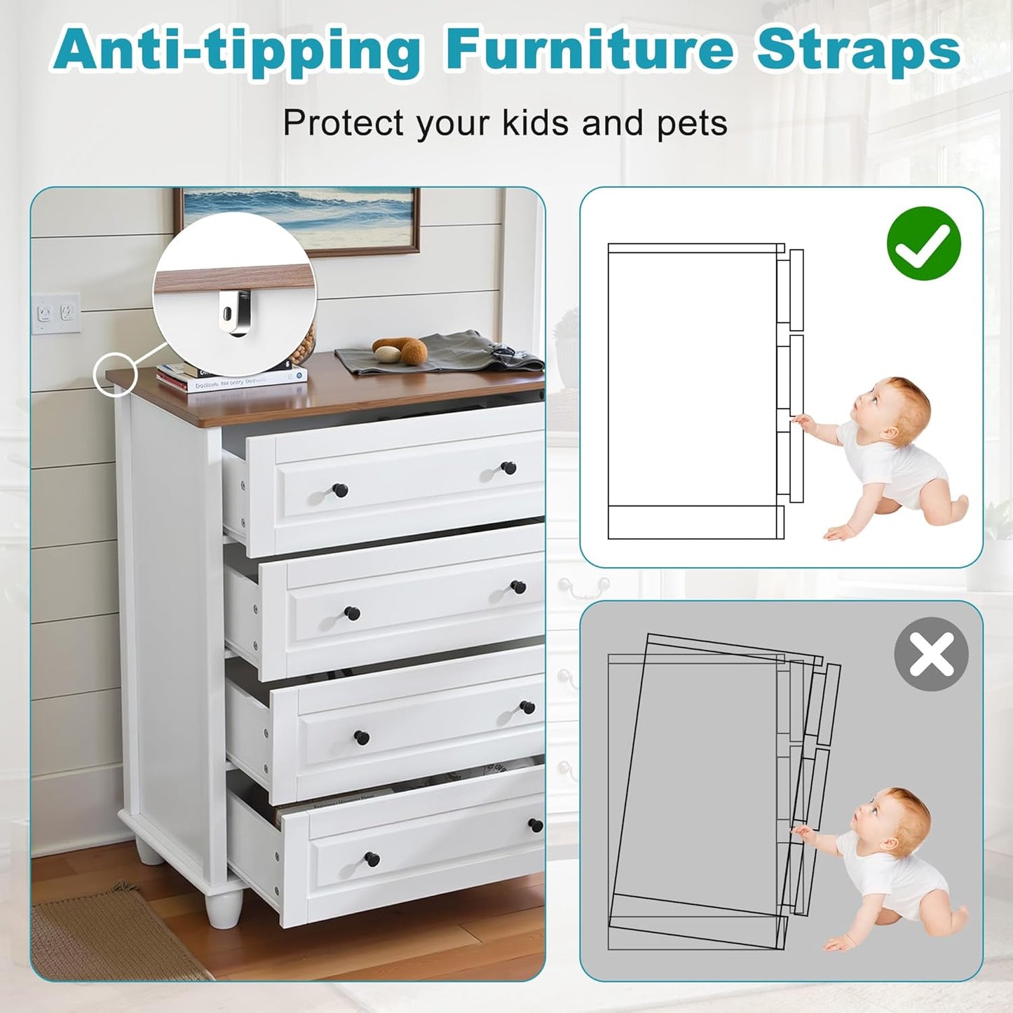 Farmhouse 4 Drawers Dresser for Bedroom, 29.1" Wide Wood Chest of Drawers with Metal Handle, Tall Storage Dressers Organizer for Bedroom, Living Room, Hallway, Ivory White