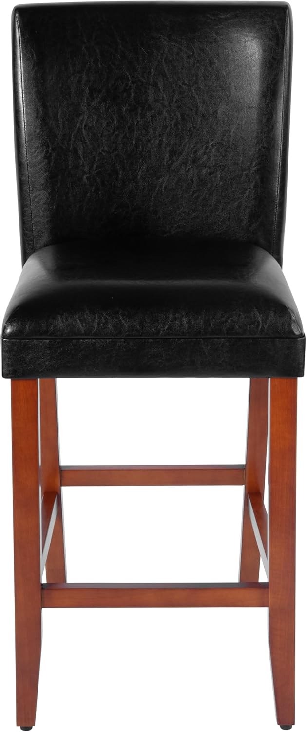 Homepop Home Decor | Classic Counter Height Bar Stools | 29 Inch Bar Stools | Decorative Home Furniture (Black) Single Pack