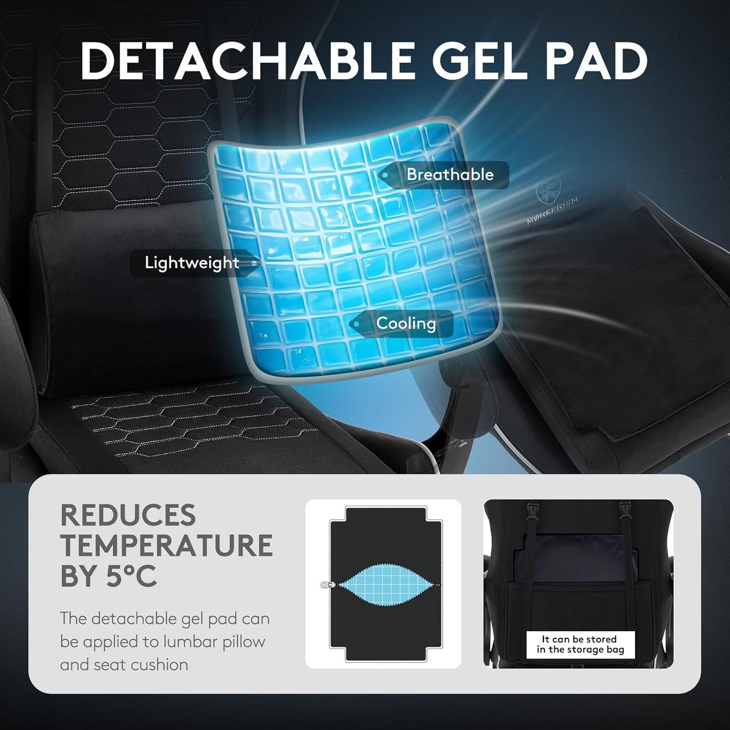 Gaming Chair Breathable Fabric,Computer Office Chair with Footrest,Massage Lumbar Support and Gel Pad,Ergonomic Reclining Adjustable Gamer Chair with Headrest and Spring Cushion Black