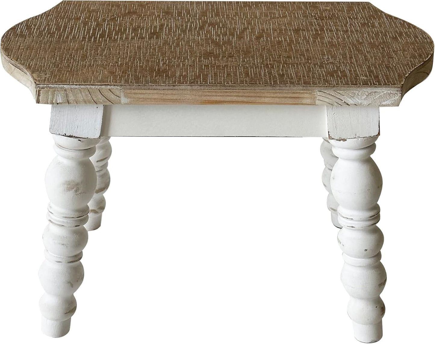 Wooden Bathroom Farmhouse Step Stool, Wood Foot Stool for Adults Kids, Bedside Step Plant Stand for Kitchen