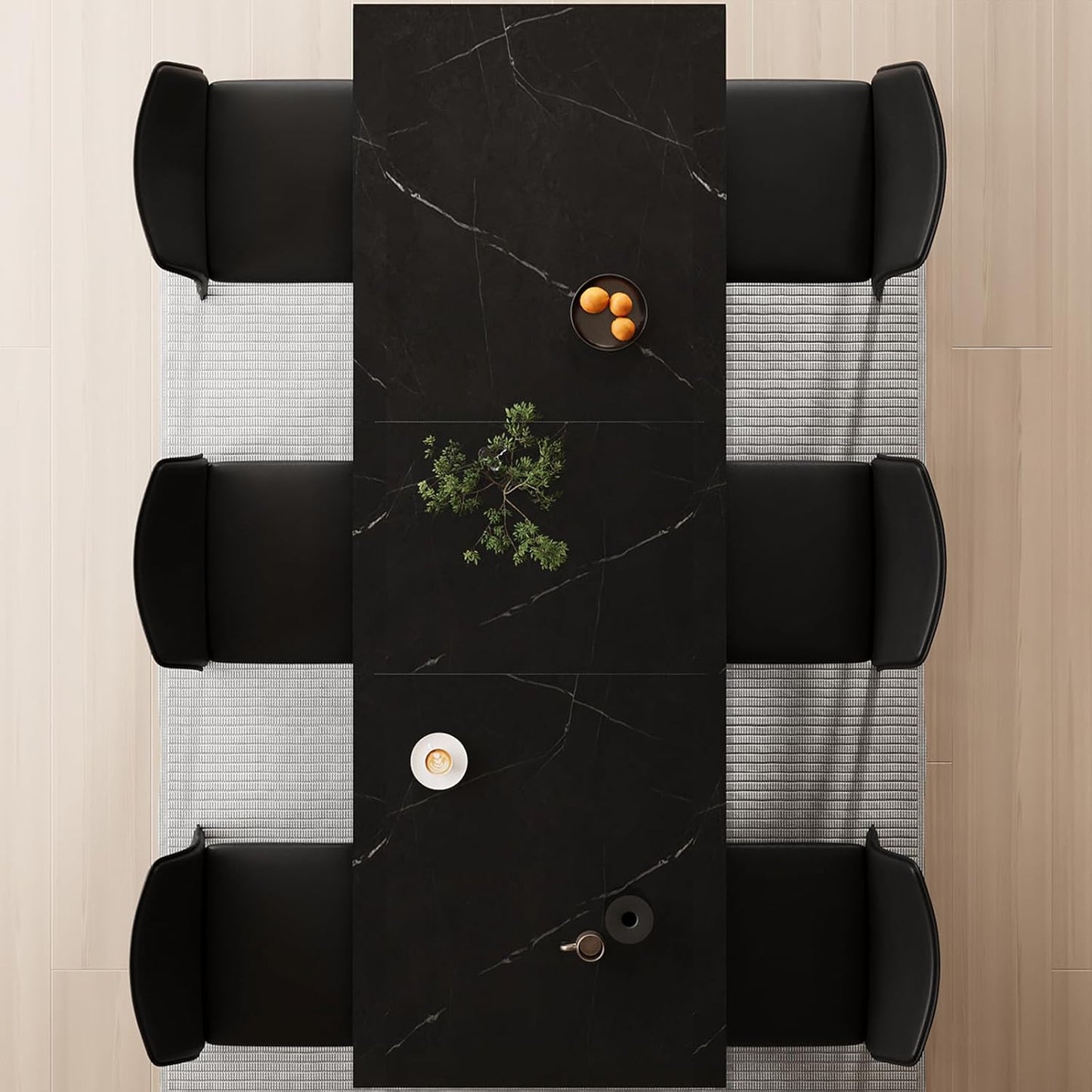 63"-78.74" Rectangular Extendable Dining Table for 6-10 People – Modern Farmhouse Wooden Kitchen Table with Brown Finish, Large Extendable Table for Dining Room or Conference Use