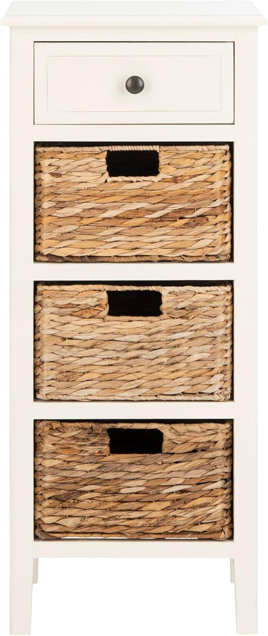 Safavieh American Homes Collection Michaela Side Table, 15" x 11.8" x 35.8", Distressed White