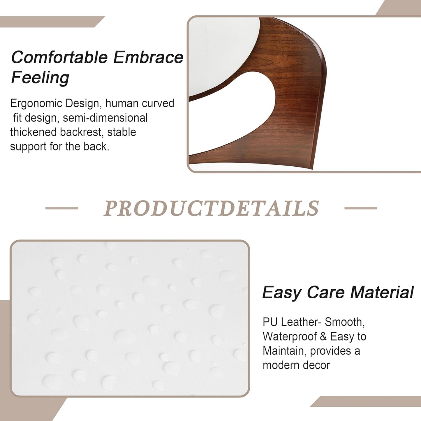 VECELO BarStools Set of 4,Kitchen Island Stools with Bentwood Back,Arm&Footrest,Counter Height Bar Chairs PU Leather Cushion Seat Adjustable Height 360°Swivel,Island Chairs for Club Pub,Creamy White