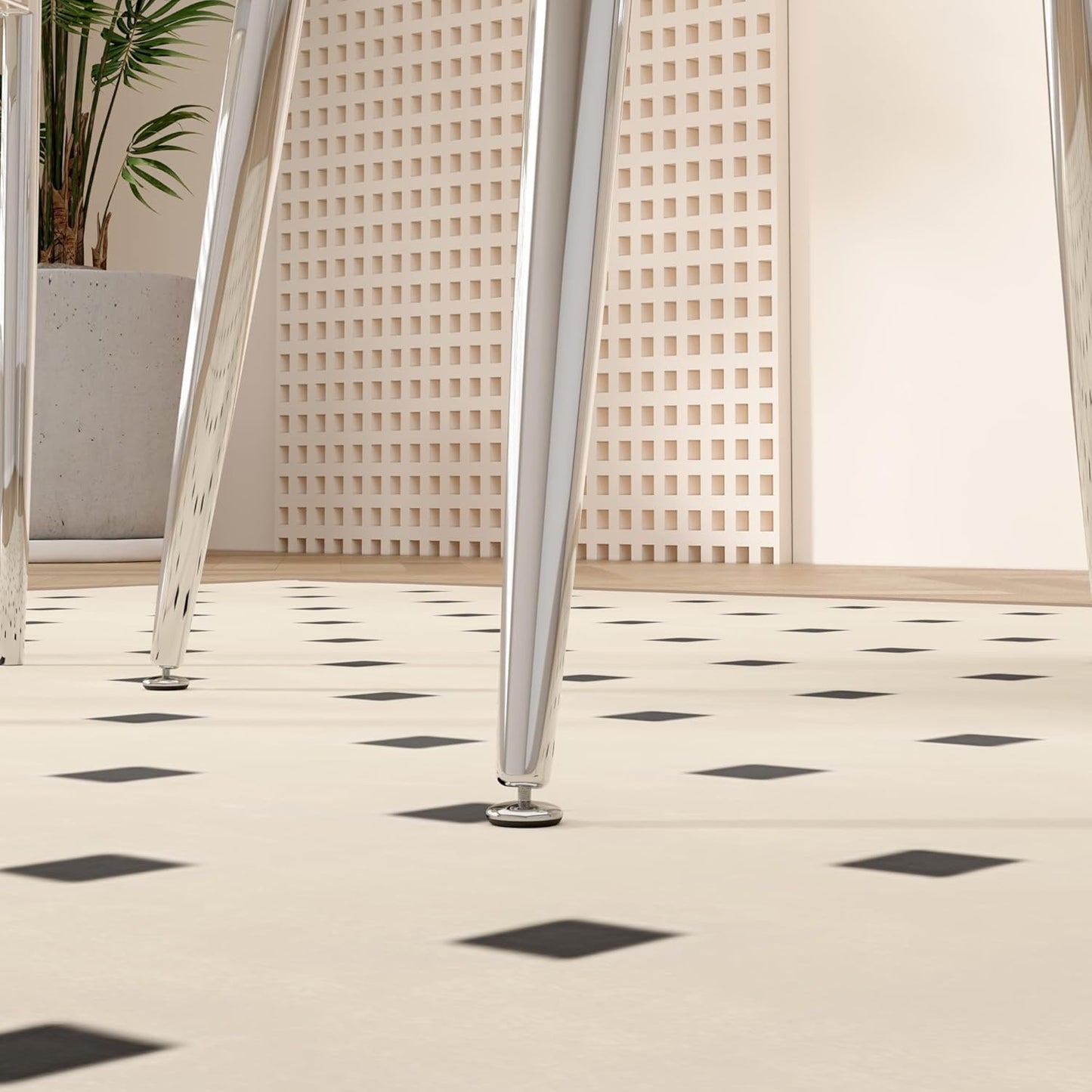 Tempered Glass Dining Table 32 inch Round Kitchen Table with Silver Metal Legs Modern Dinner Table for Dining Room Kitchen Small Space