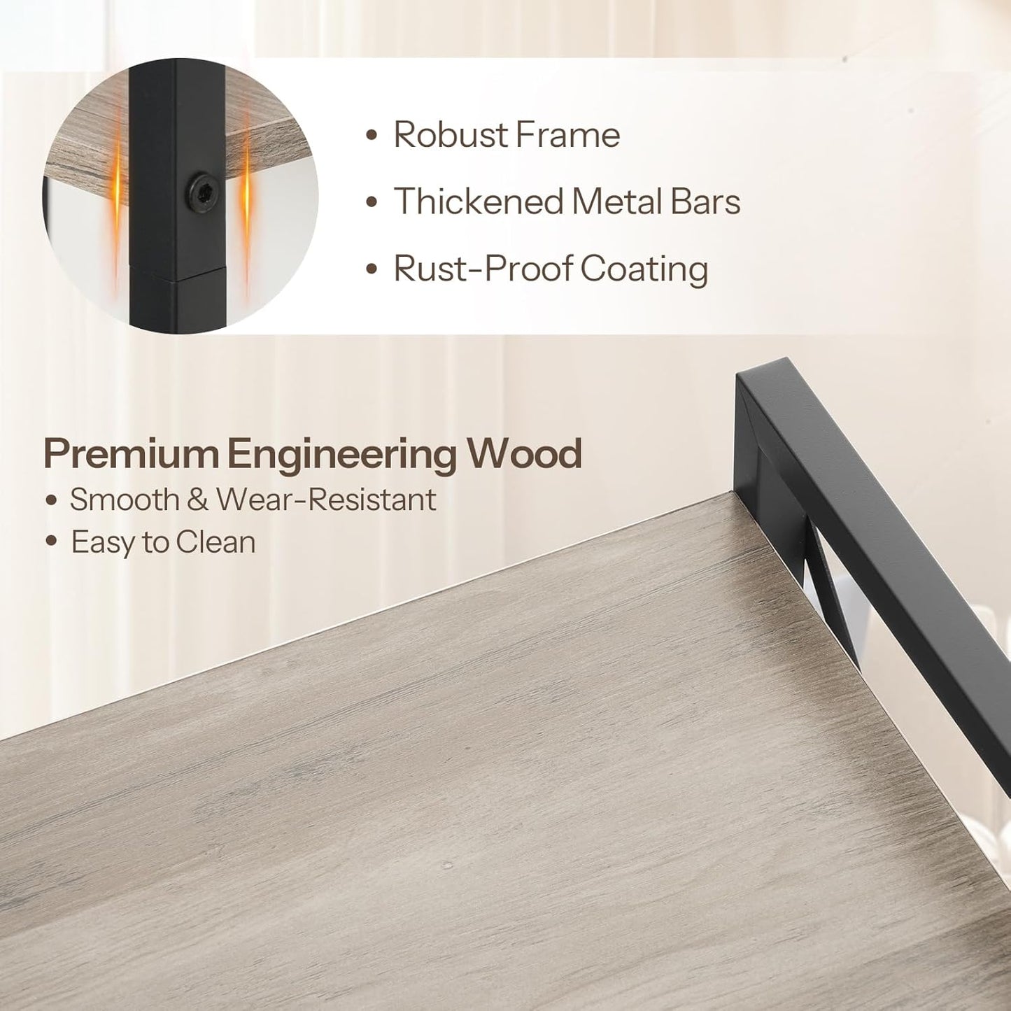 HOOBRO Bookshelf, 5-Tier Industrial Bookcase, Book Shelf Storage Organizer, Tall Bookshelf with Metal Frame for Living Room, Bedroom, Home Office, Kitchen, Greige and Black BG73SJ01