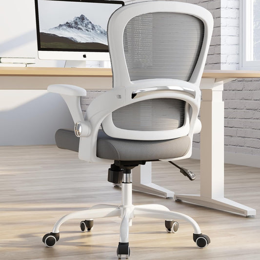 TRALT Ergonomic Office Chair - Comfy Desk Chair with Back Support, Home Office Desk Chairs, Computer Chair, 330lbs Wide Seat Big and Tall Office Chair for Executives (Grey)