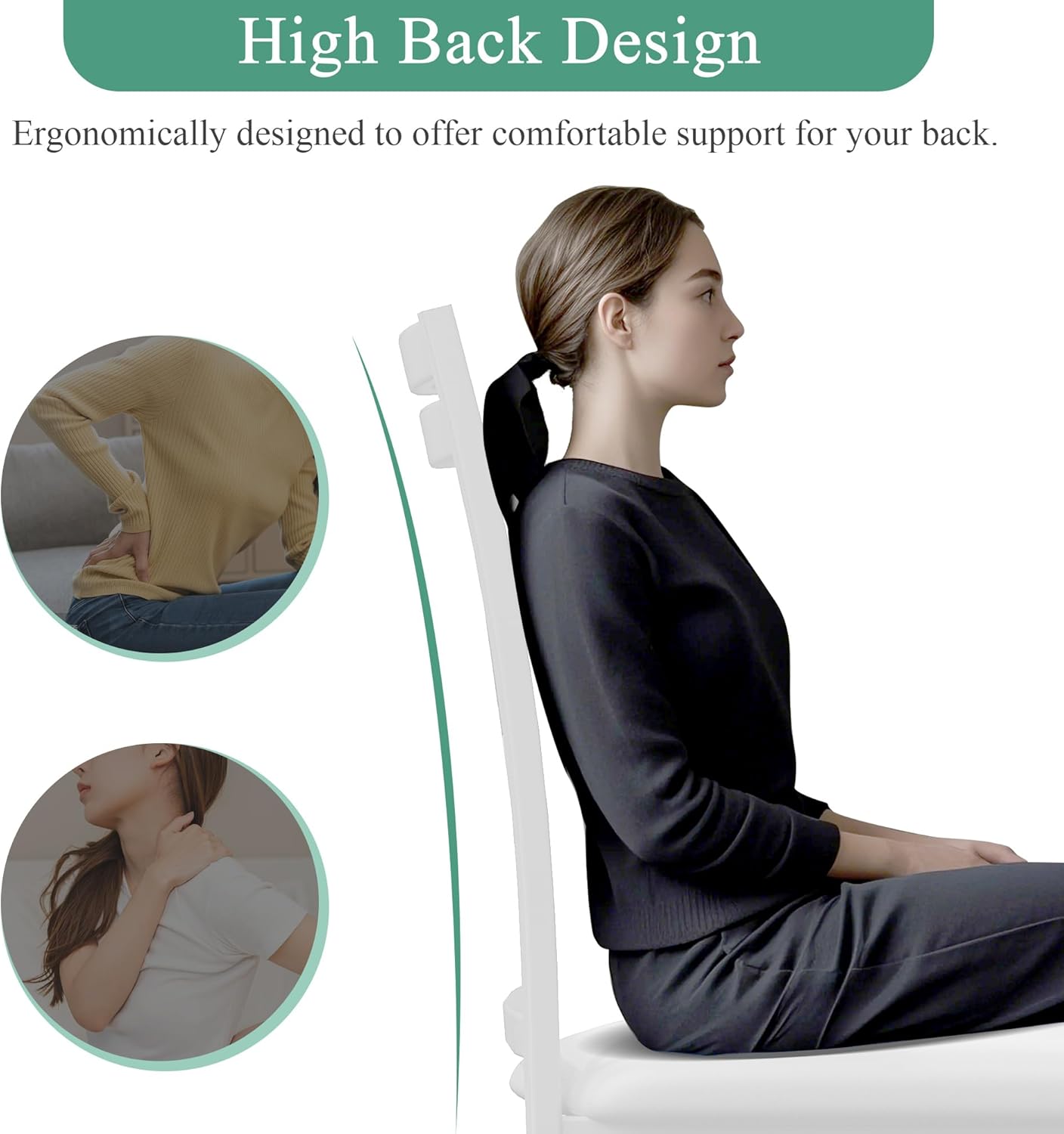 VECELO Metal Dining Chairs Set of 4, Steel Legs and PU Leather Cushion Seats for Kitchen, Living Room, White