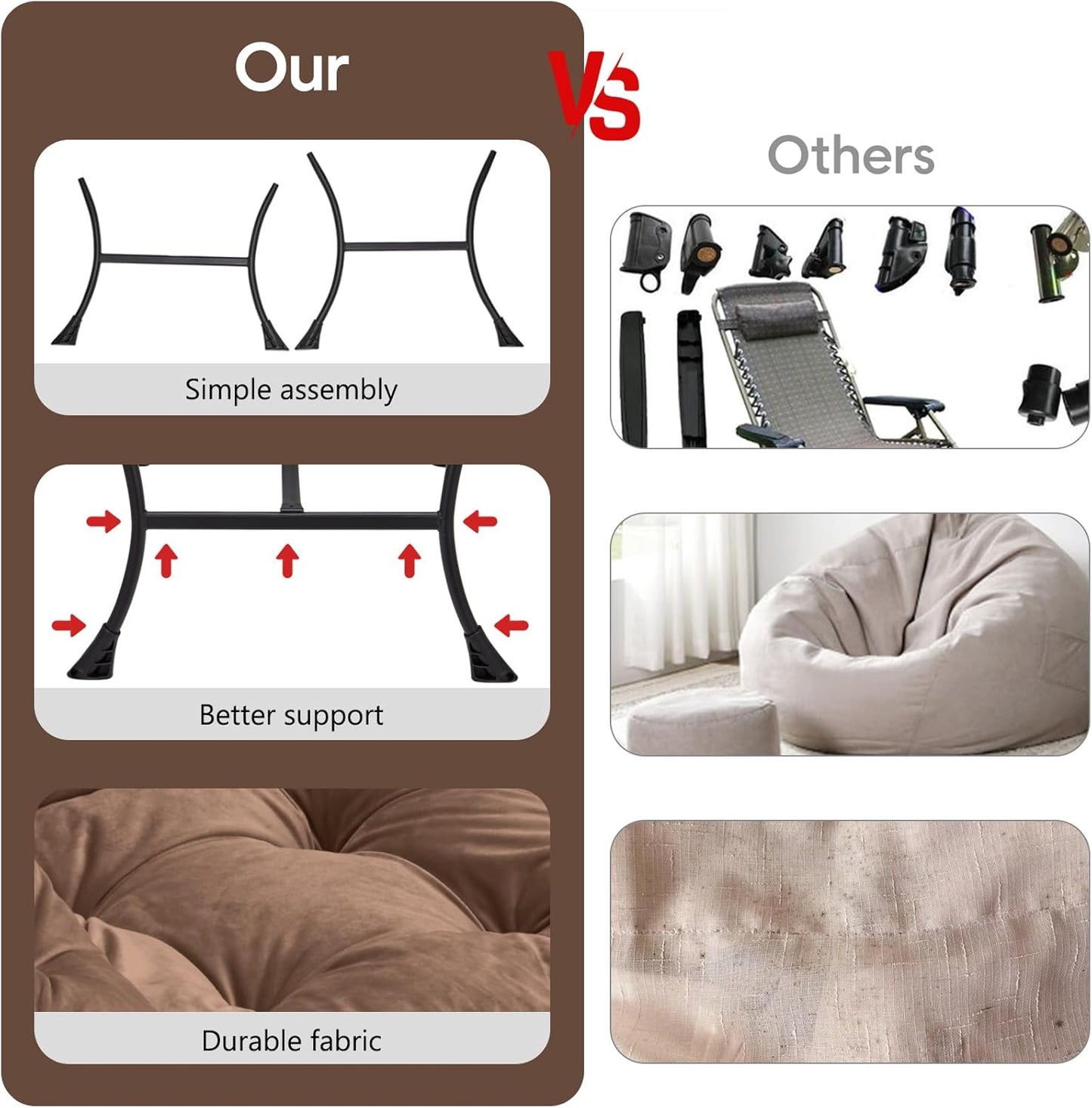 Lazy Chair with Folding Ottoman Modern Large Accent Chair,Contemporary Lounge Leisure Sofa Chair with Armrests Upholstered Sofa Armchair Reading Chair for Bedroom,Dorm & Office(Dark Brown-f)