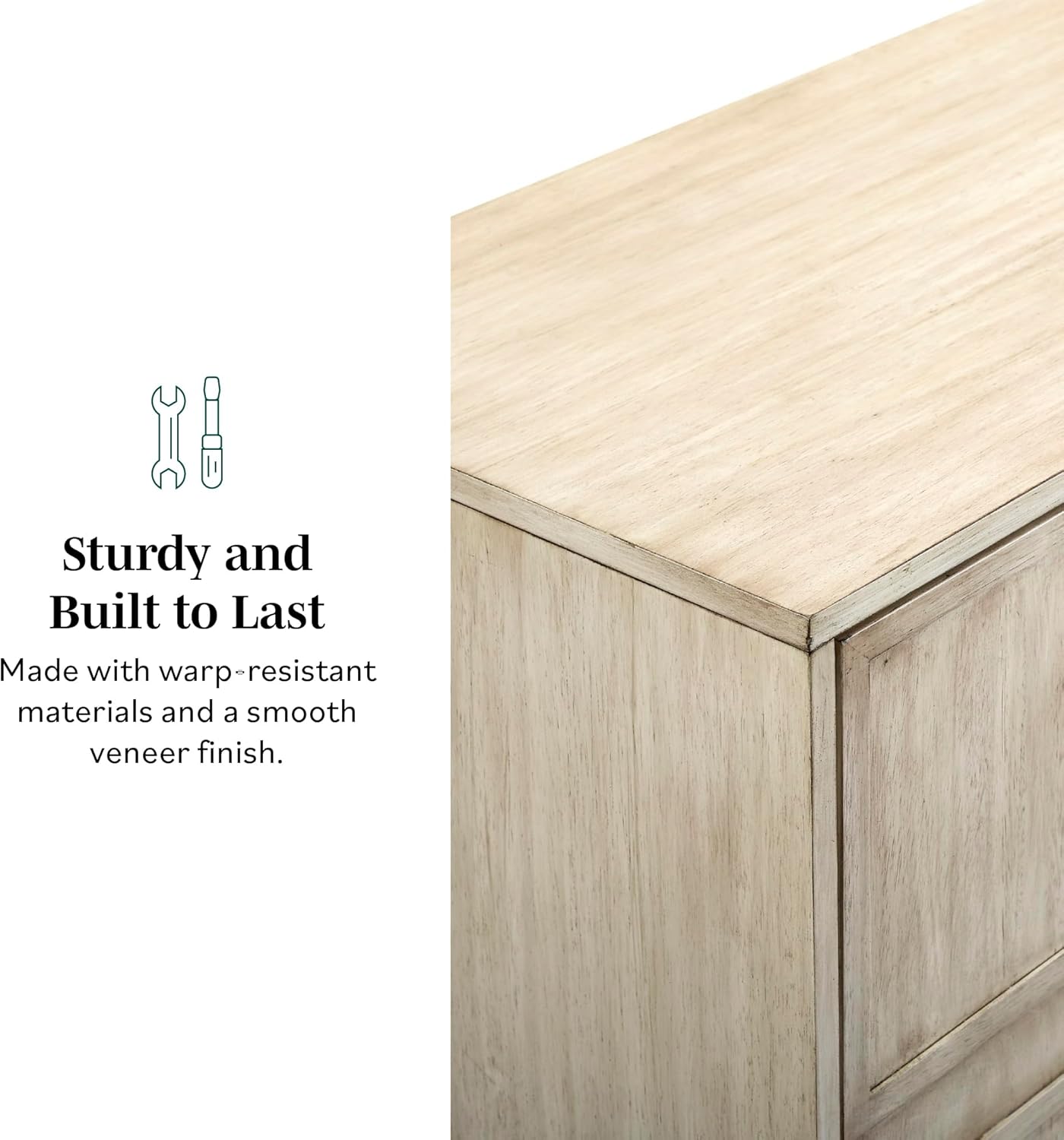 Walker Edison Alden Versatile 4 Door Framed-Storage-Sideboard, 62 Inch, Birch