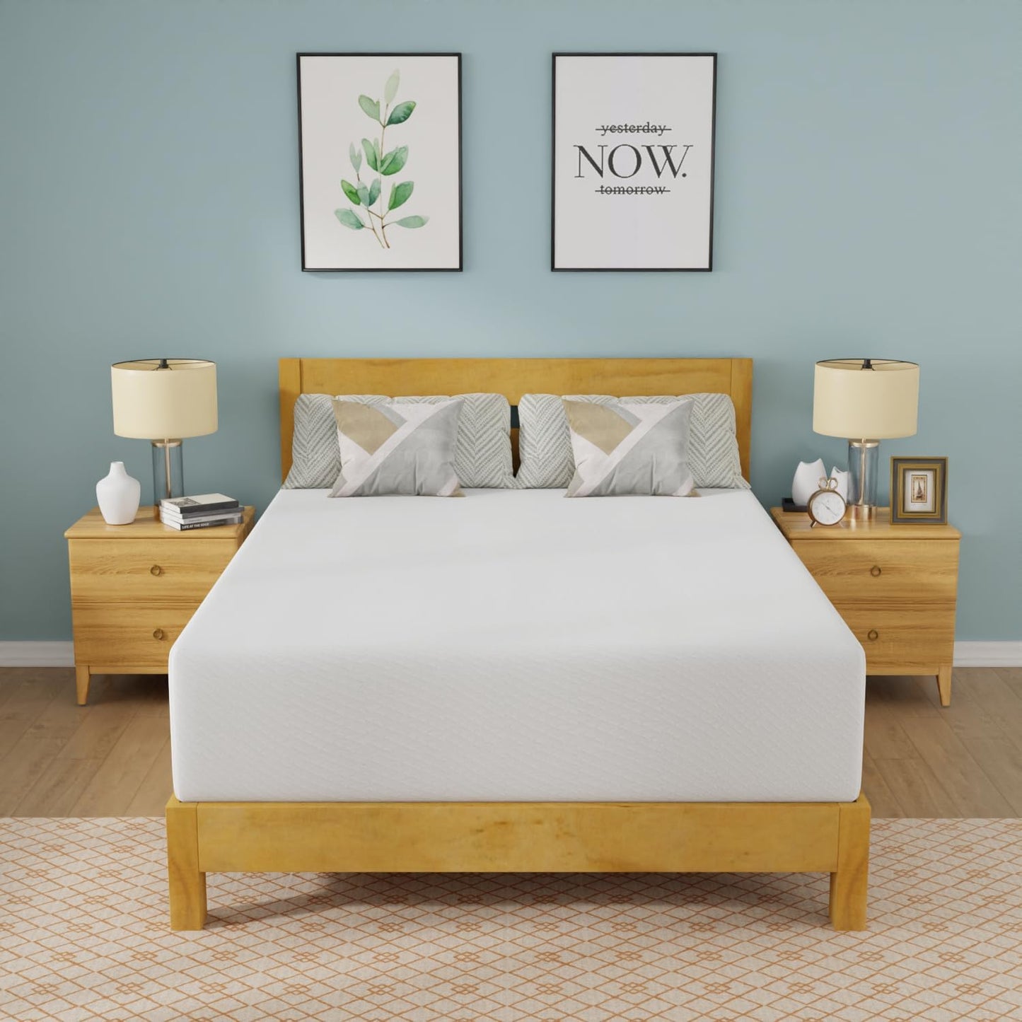 FDW | 14 Inch Queen Mattress | Medium Firm | Gel Memory Foam Mattress | White | Bed in a Box, CertiPUR-US Certified | Pressure Relief, Cooling Ventilated Foam | Washable Removable Cover