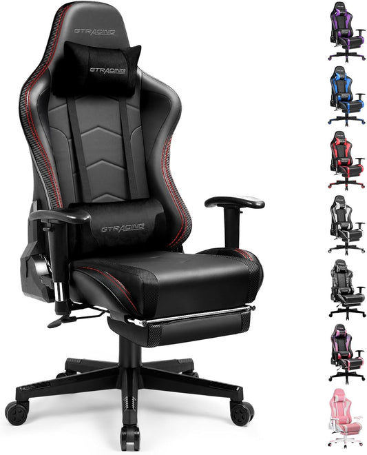GTRACING Gaming Chair with Footrest Speakers Video Game Chair Bluetooth Music Heavy Duty Ergonomic Computer Office Desk Chair