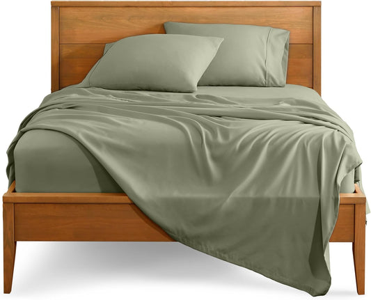 Bare Home Full XL Sheet Set - Luxury 1800 Ultra-Soft Microfiber Full Extra Long Bed Sheets - Double Brushed - Deep Pockets - Easy Fit - 4 Piece Set - Bedding Sheets & Pillowcases (Full XL, Sage)