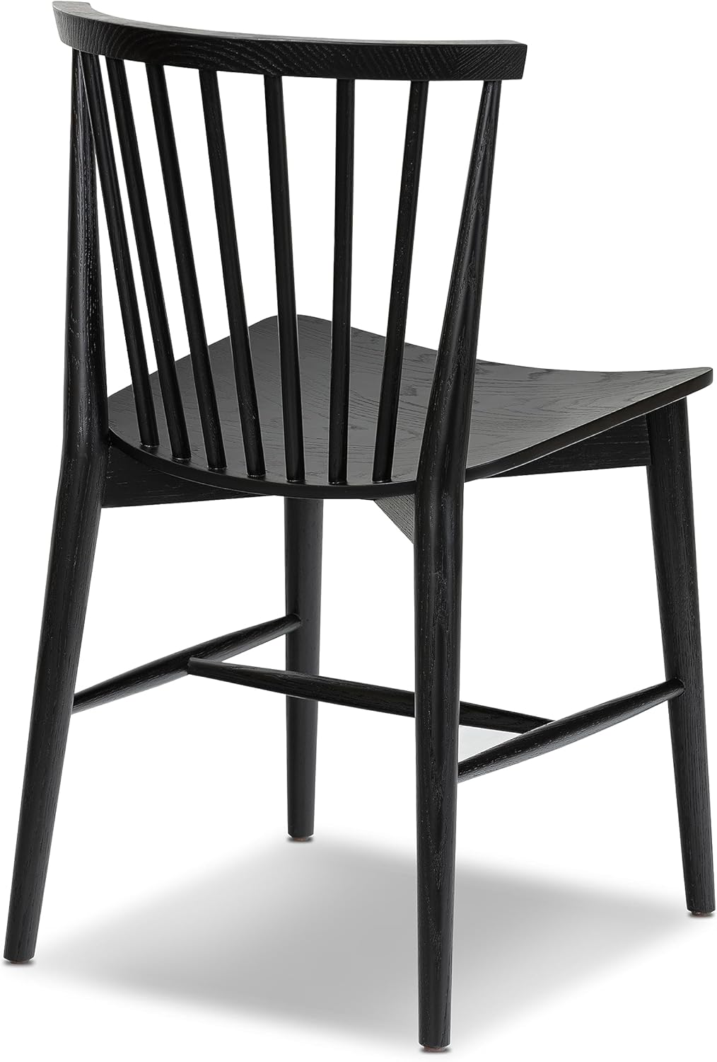 POLY & BARK Ligna Dining Chair Oak – Mid-Century Inspired Chair with Sculpted Spindle Back – Solid American Walnut Frame and Engineered Wood Veneered Seat – Fully Assembled and Ready to Use