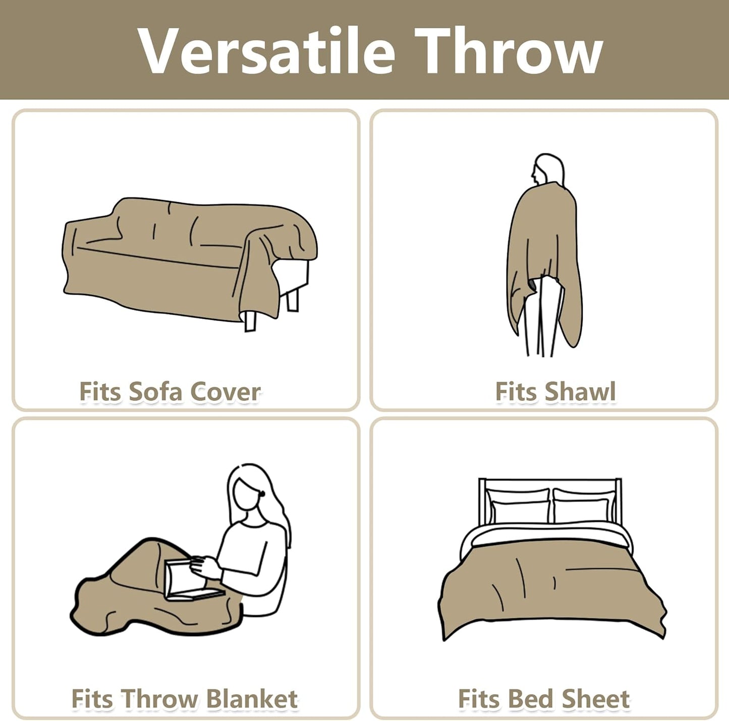 MYSKY HOME Oversized Armchair Cover for 1 Cushion, Washable Sofa Protector, Chenille Couch Covers with Tassel, Sofa Throw, Pet & Kid Friendly, 71"X91", Light Grey