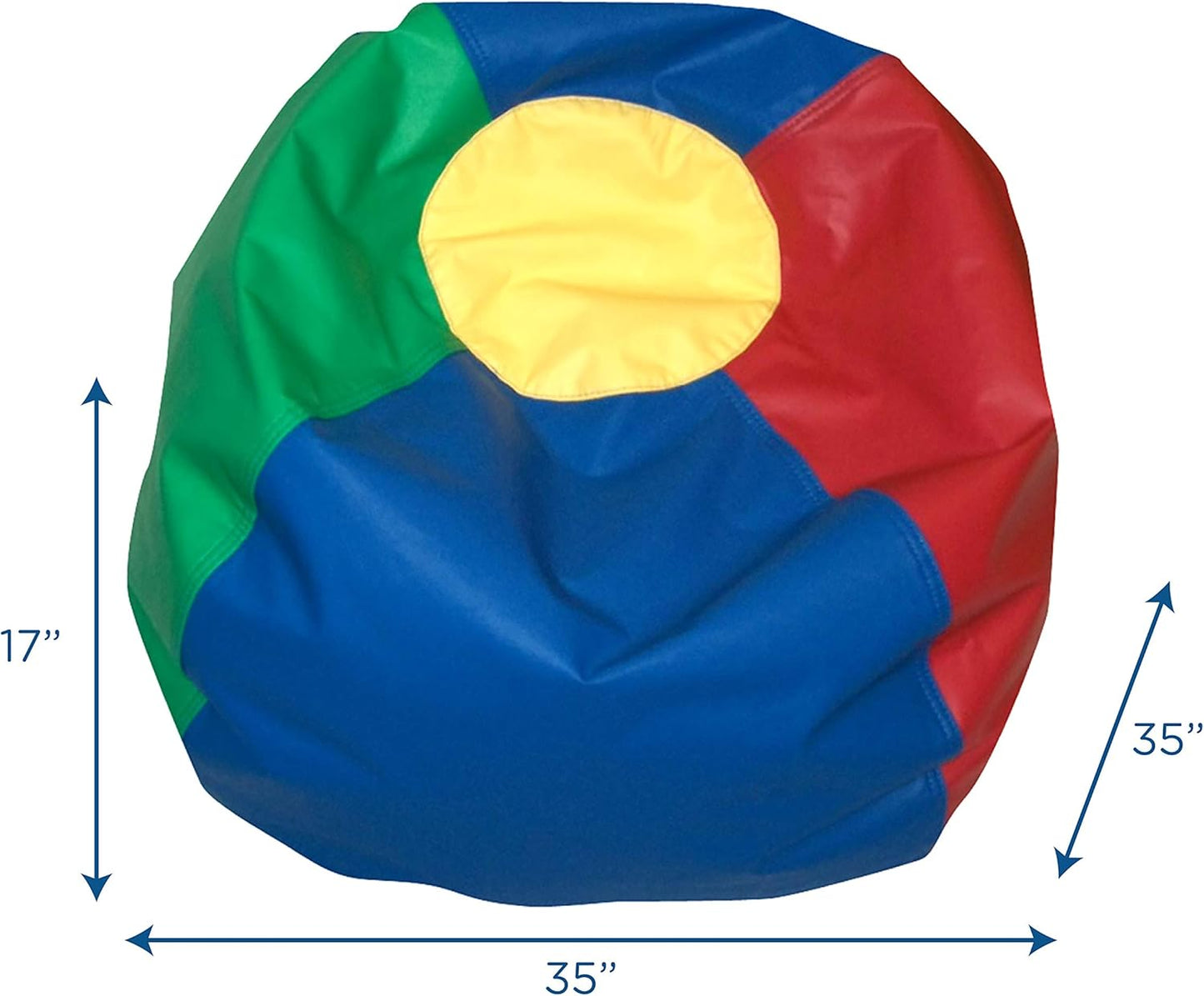 Children's Factory 35" Kids Bean Bag Chairs, Flexible Seating Classroom Furniture, Beanbag Ideal for Boy/Girl Toddler Daycare or Playroom, Rainbow