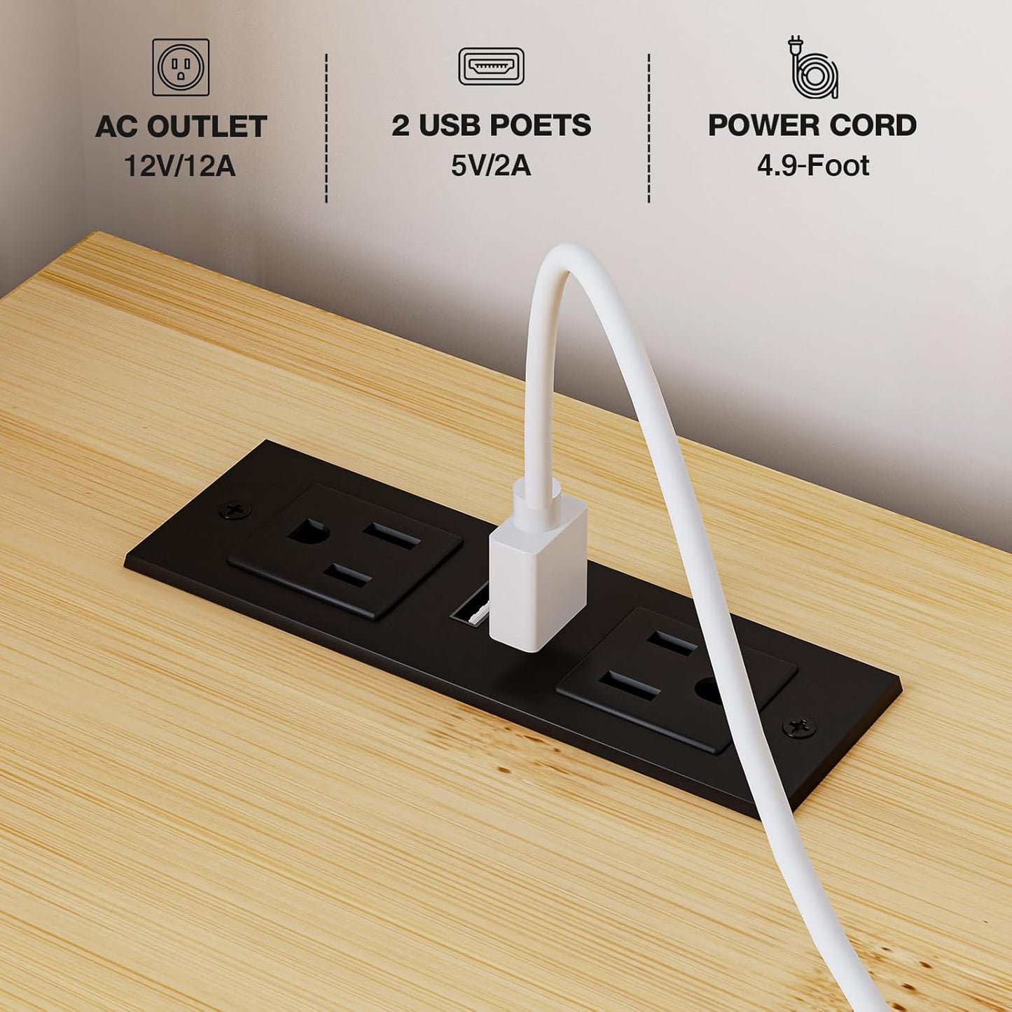 GAZHOME 20 Gallon Double Tilt Out Wooden Trash Cabinet with Charging Station, Upgrade Free Standing Recycling Cabinet with Outlet,White