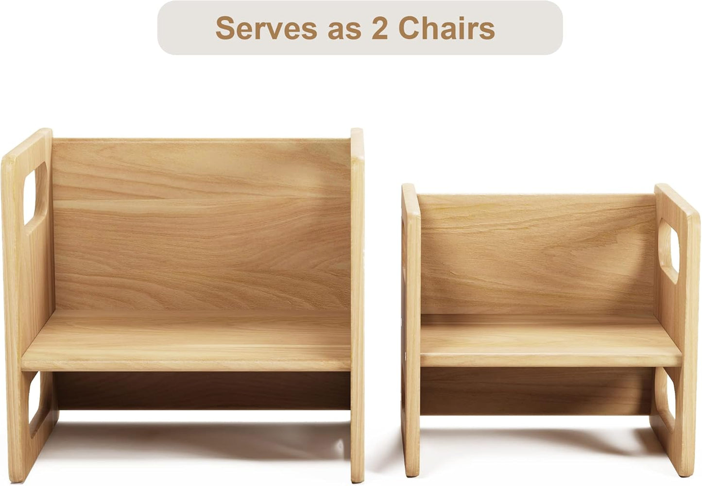 Montessori Weaning Table and Chair Set,Real Hardwood, Desk for Toddler Reading,Snack Time,Playroom,Activity Cube,Step Stool,1-3 Year Old Kids Montessori Furniture