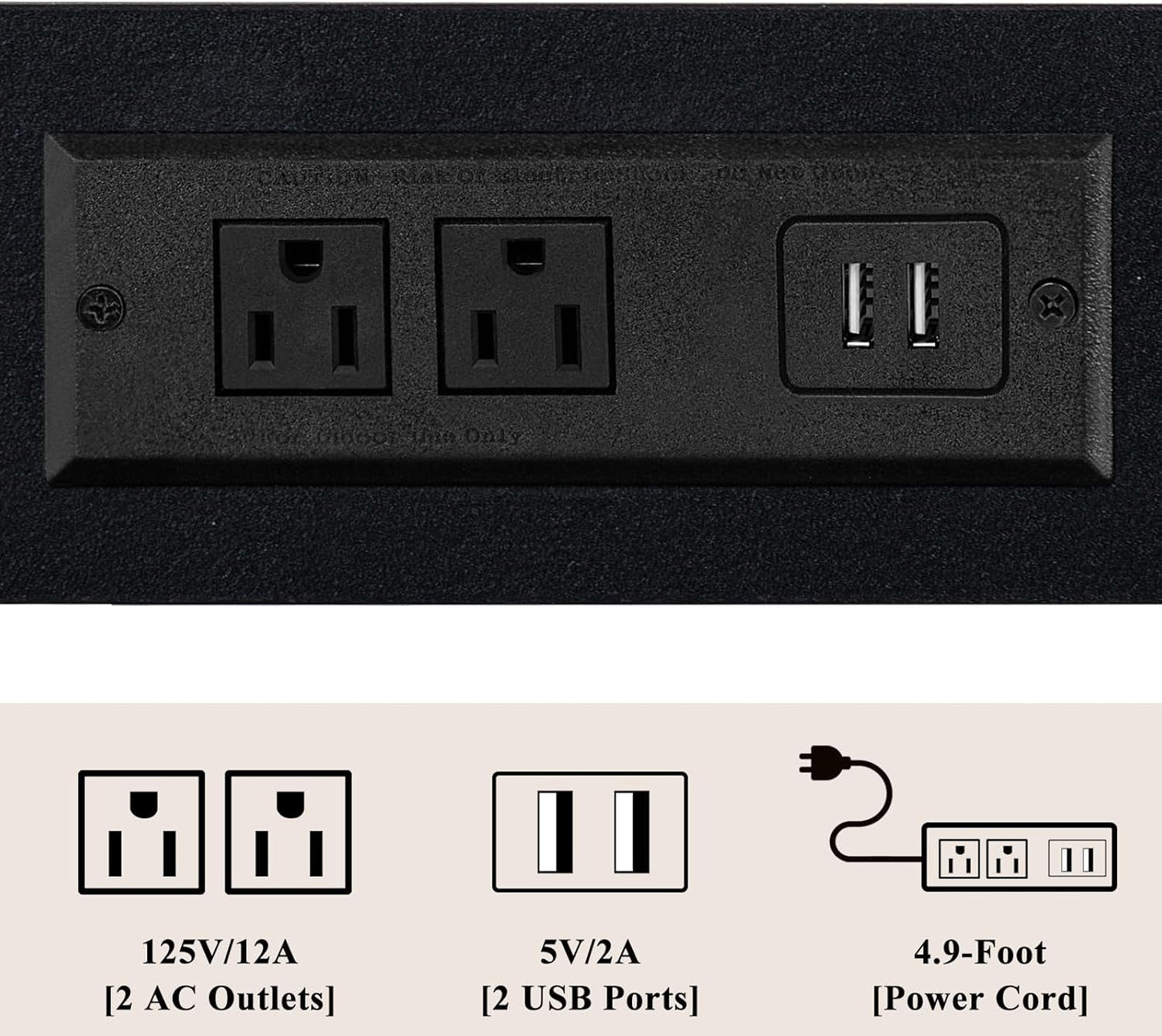 3-Tier Small Narrow Wood Side Table Set of 2 with Charging Station - Skinny Nightstand for Small Spaces, Slim Bedside Table with USB Ports and Outlets - Thin End Table with Storage, Black