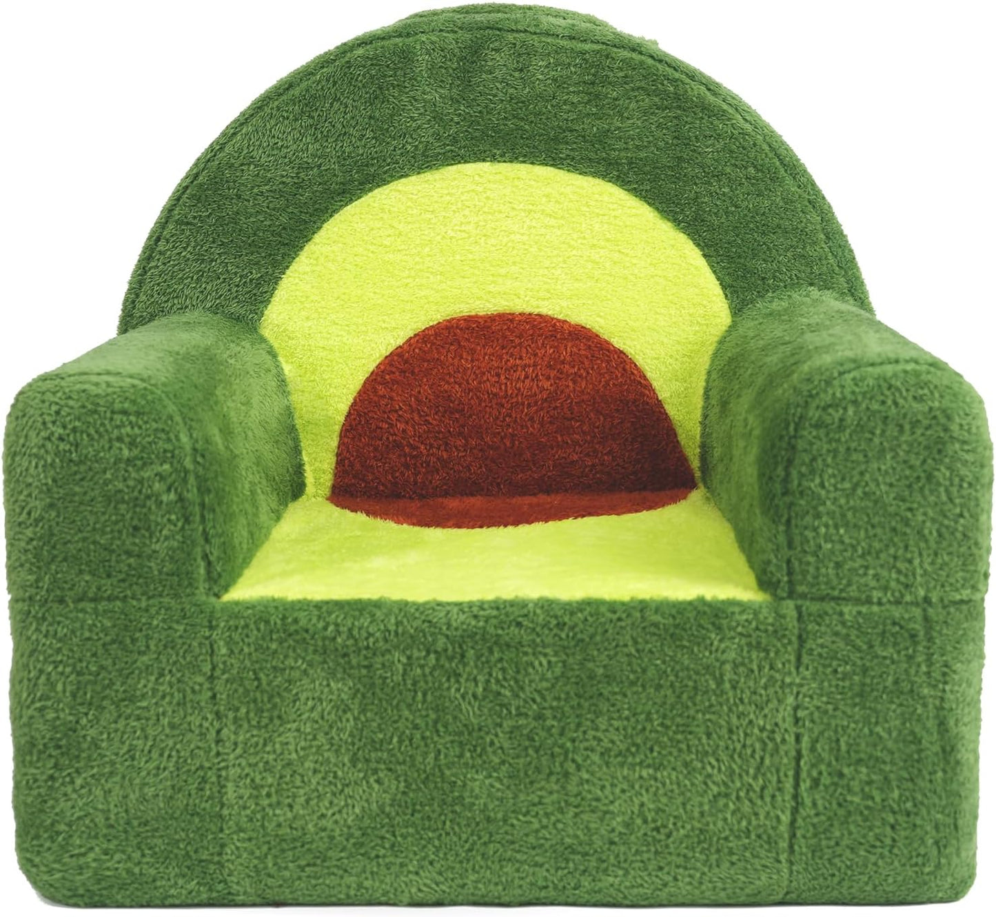 Toddler Chair, Comfy Foam Kids Couch with Soft Velvet Cover, Toddler Couch with Cute Avocado Design for Gaming and Studying, Kids Sofa for Boys and Girls