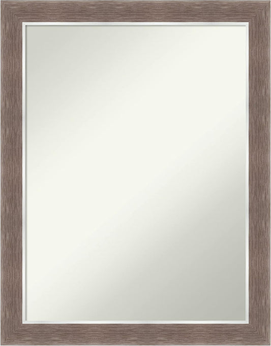Amanti Art Brown Bathroom Mirror for Over Sink, 28x22 Noble Mocha Rectangle Vanity Mirror, Medium Casual Frame, Hangs Horizonally and Vertically, Bathroom Wall Decor, Non-Beveled Edge from WI, USA